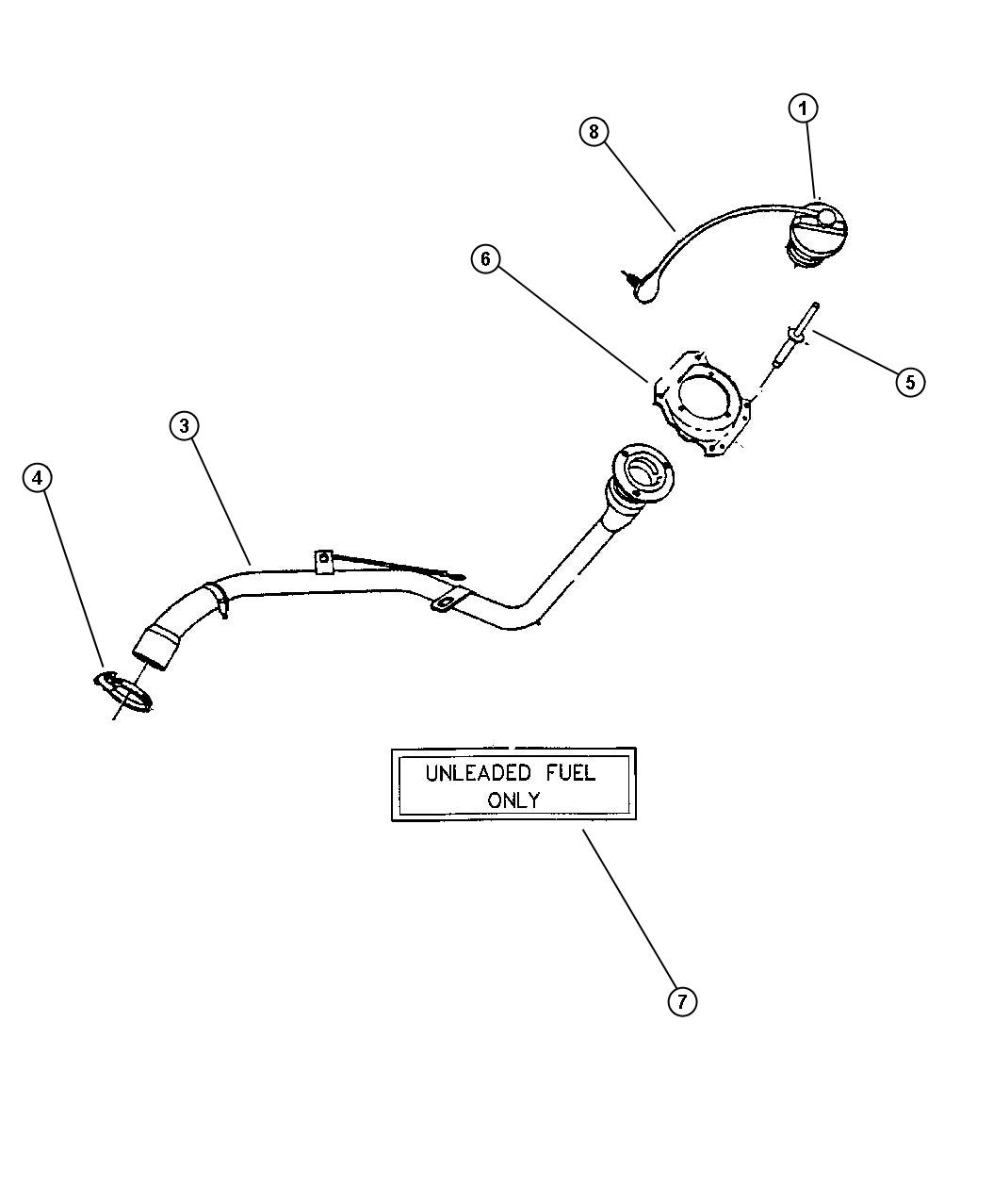 Chrysler cirrus filler tube #3