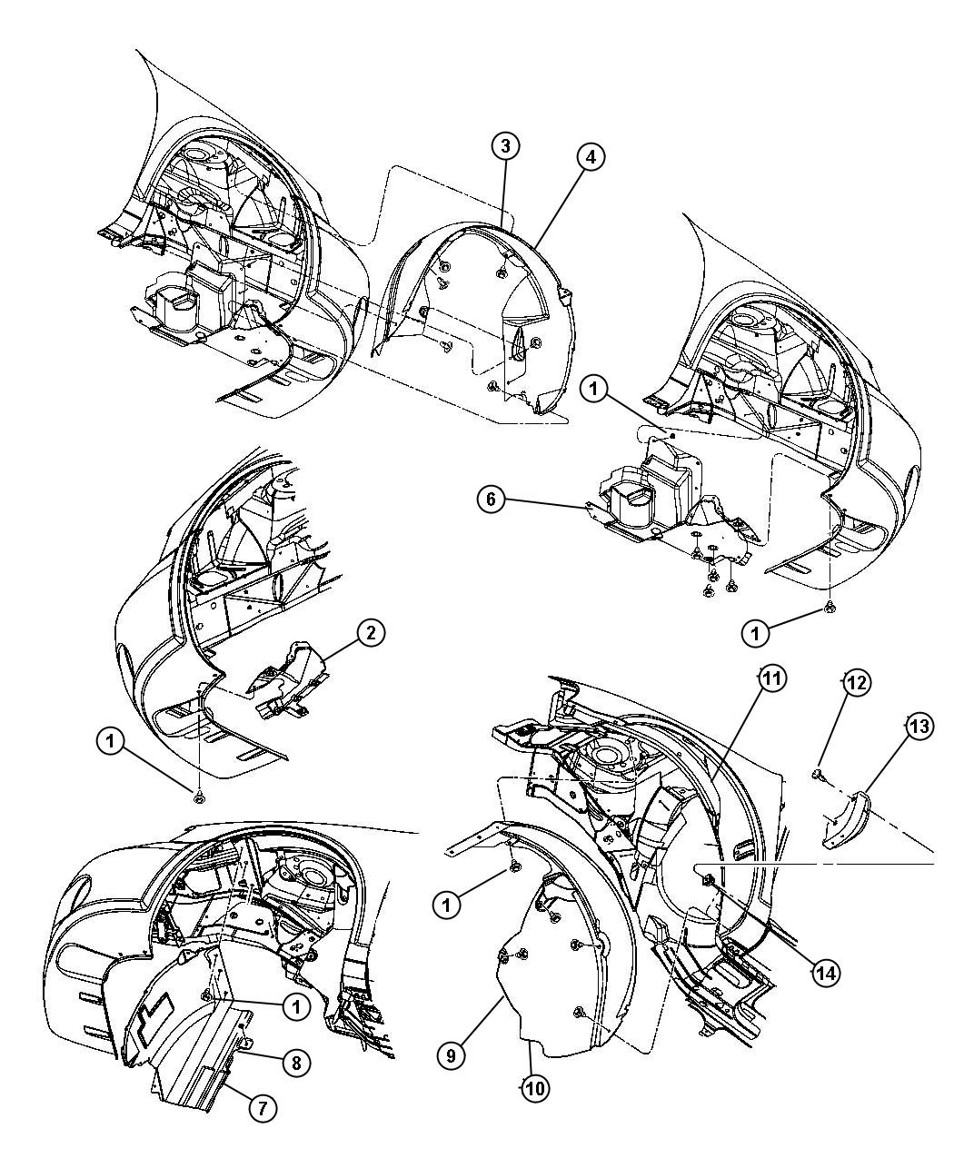 Chrysler splash shields