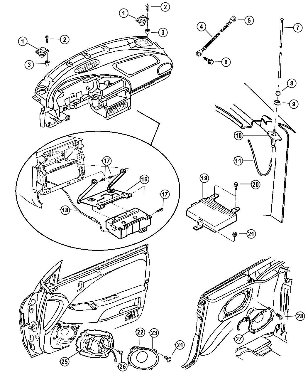 1997 Chrysler sebring speaker covers