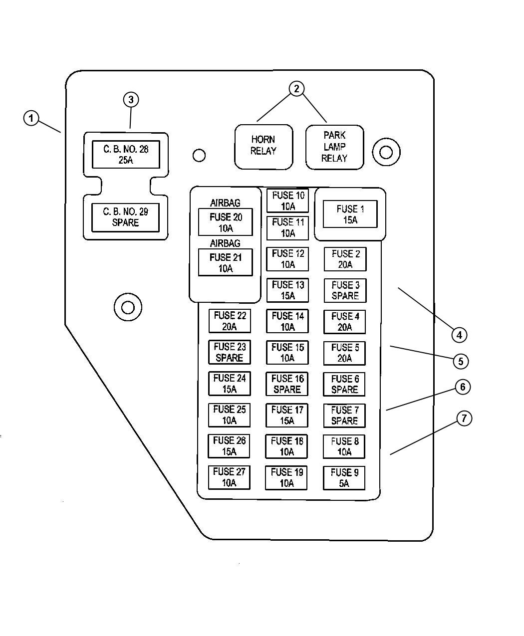 2003 Dodge Dakota Junction Block Relays and Fuses