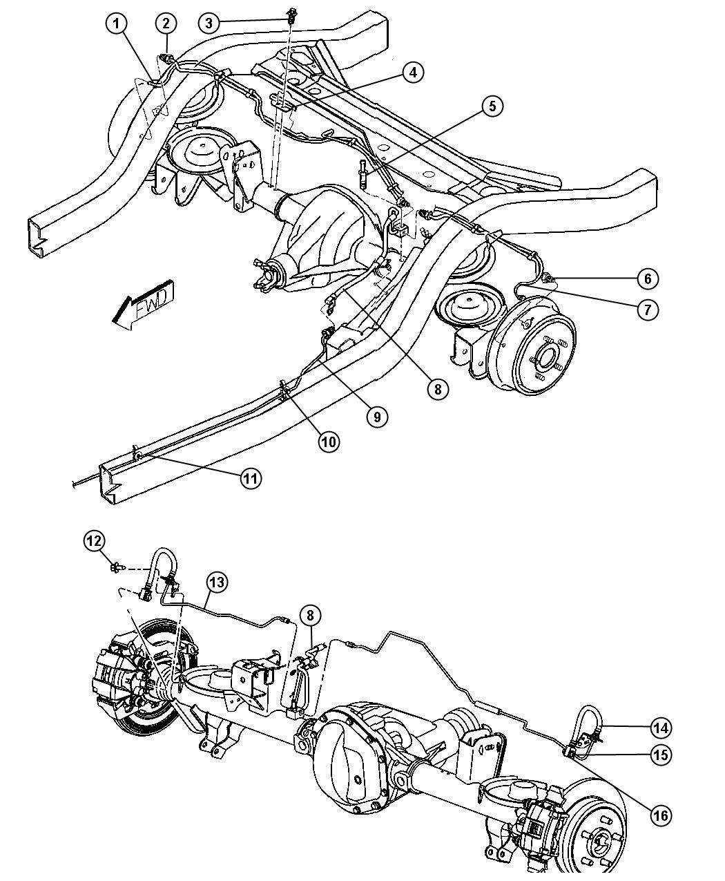 Jeep Wrangler Brake Lines and Hoses,Rear,LHD,With ABS