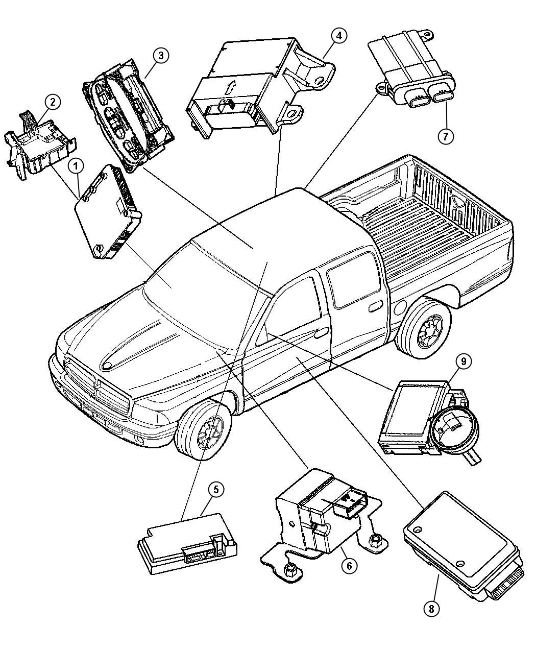 Dodge Dakota Module Front Control Af Mopar Parts
