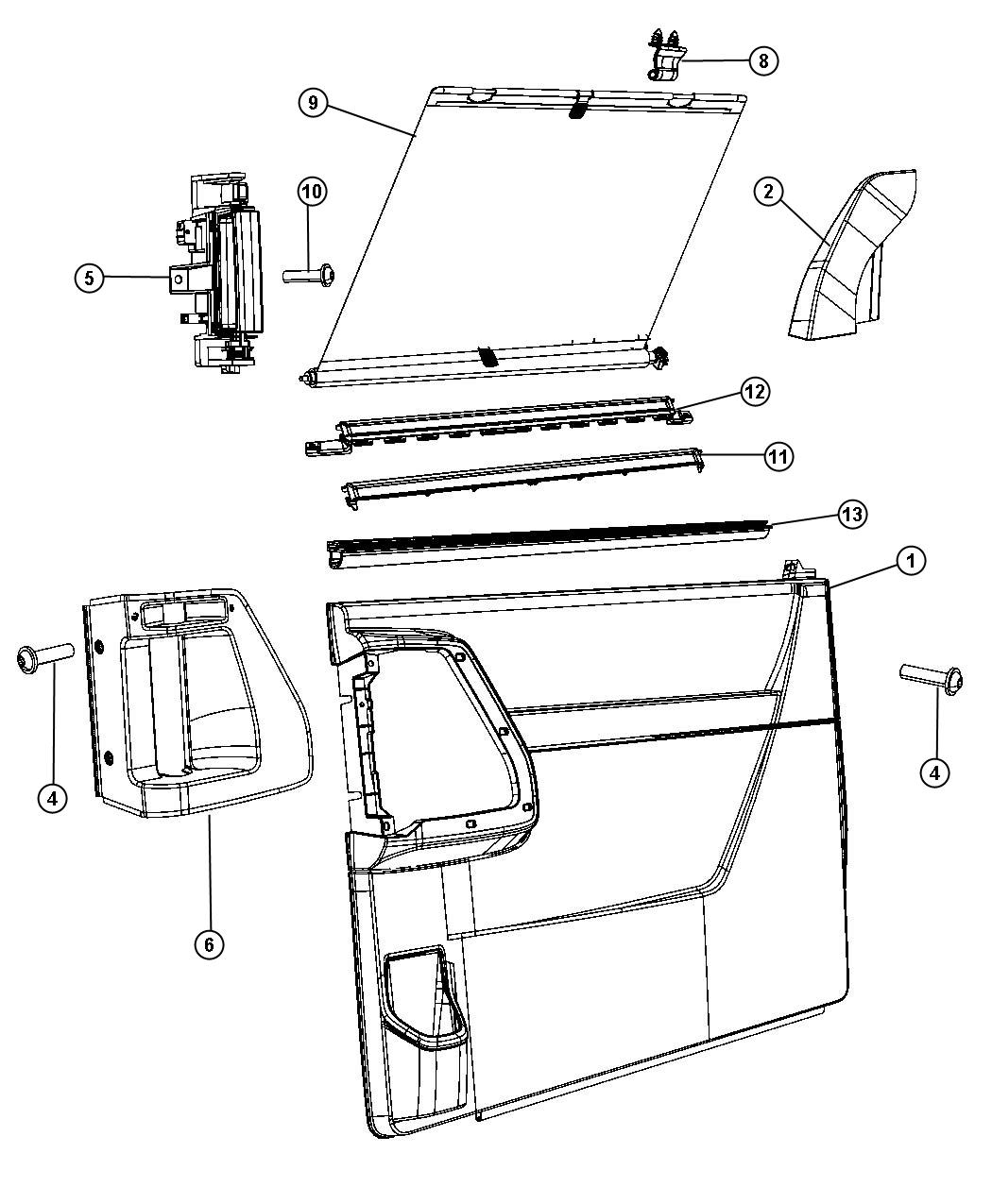 Dodge Grand Caravan Handle Sliding Door Inside Right Med Slate