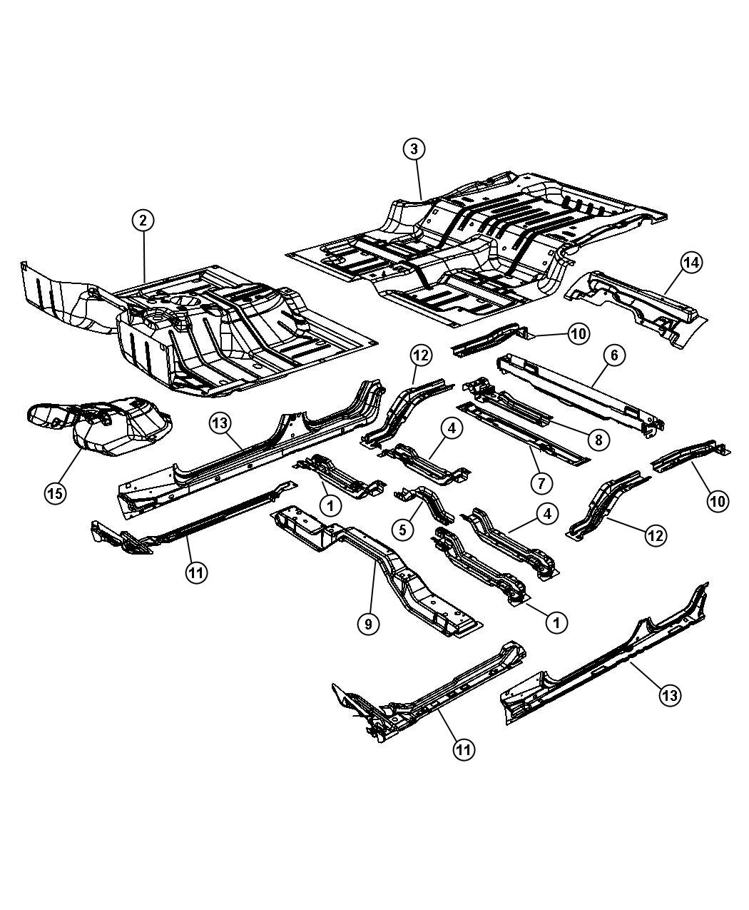 Jeep Wrangler Crossmember Rear Frame 68034228AB Mopar Parts