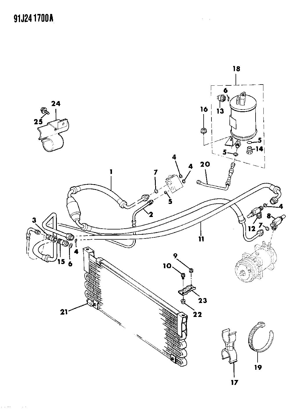 56004839 - Jeep Hose, receiver to condenser, line, receiver to