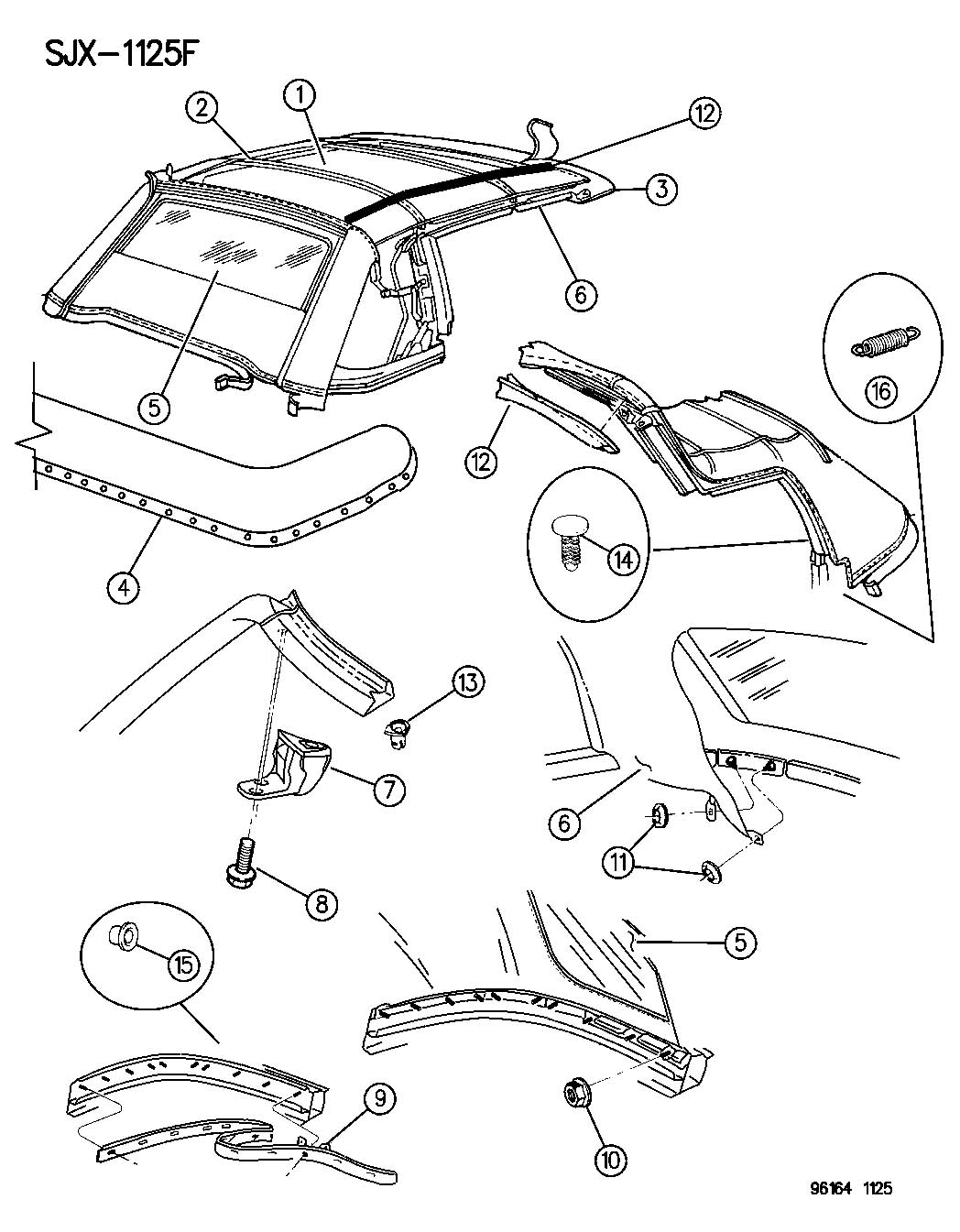 2004 Chrysler Sebring Spring. Folding top cover tension - 05003718AA