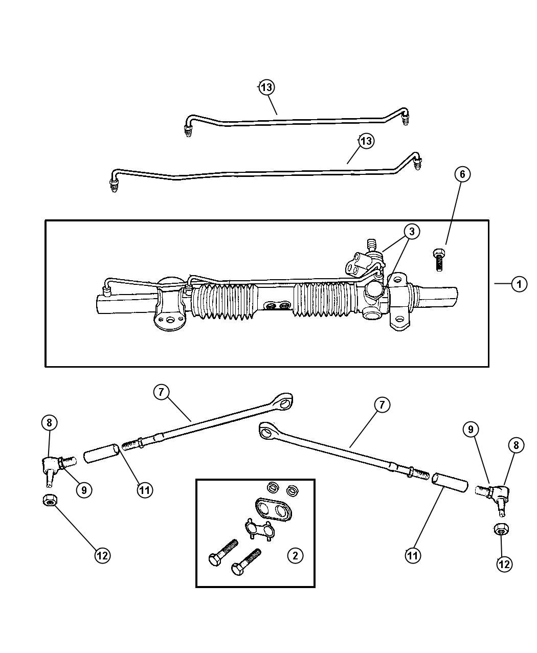 Chrysler Lhs Tie rod. Steering. Inner (horizontal) - 04897947AA | Mopar ...