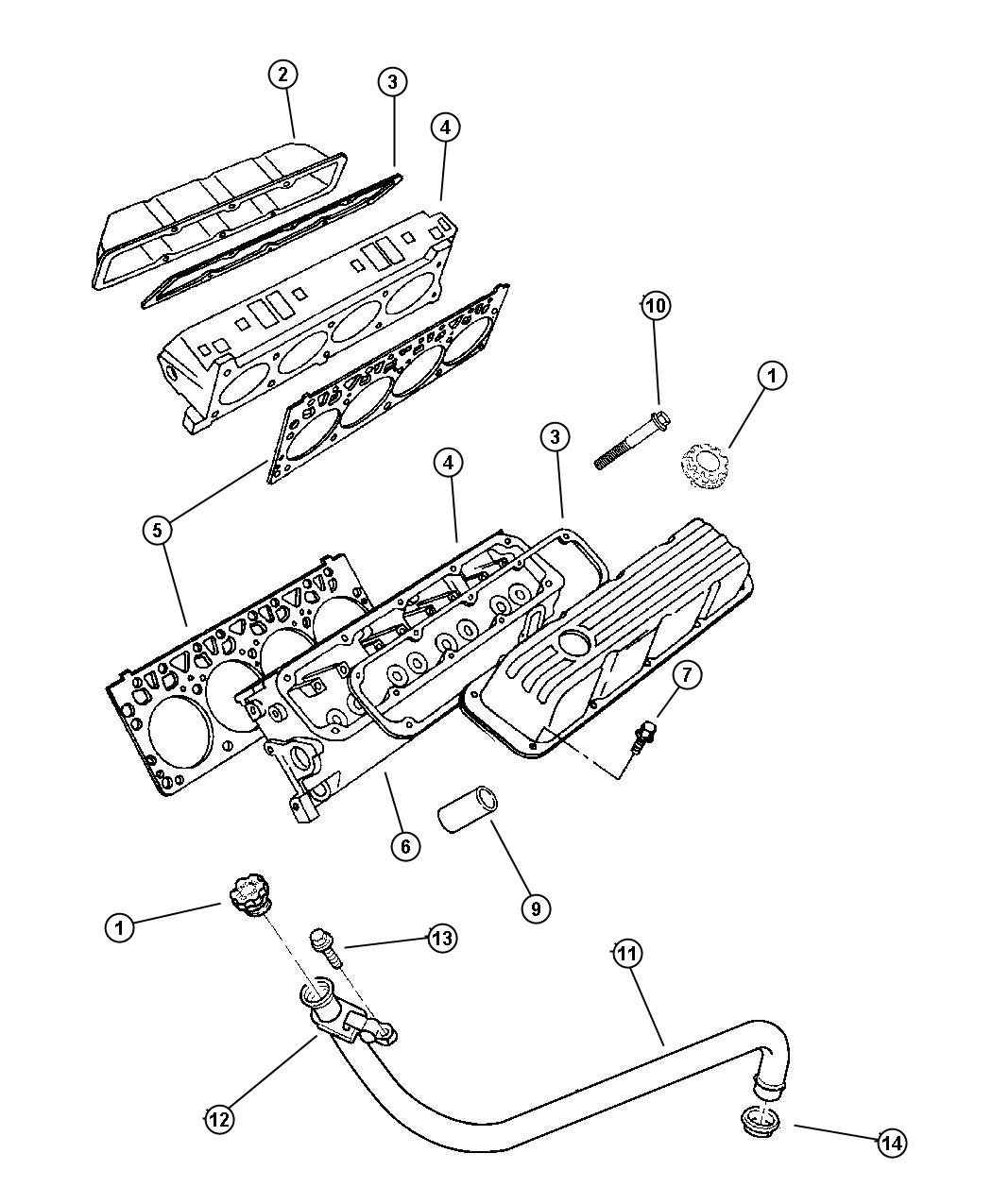 Jeep Grand Cherokee Gasket. Valve cover 53006695 Mopar Parts