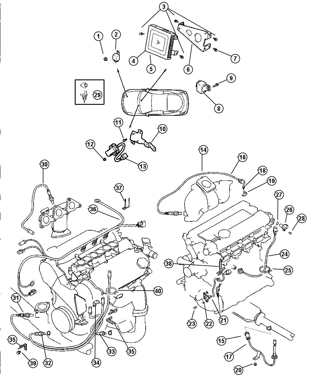 MR224160 - Mopar Relay. Eng. Control unit (mfi), fuel pump, stamped ...