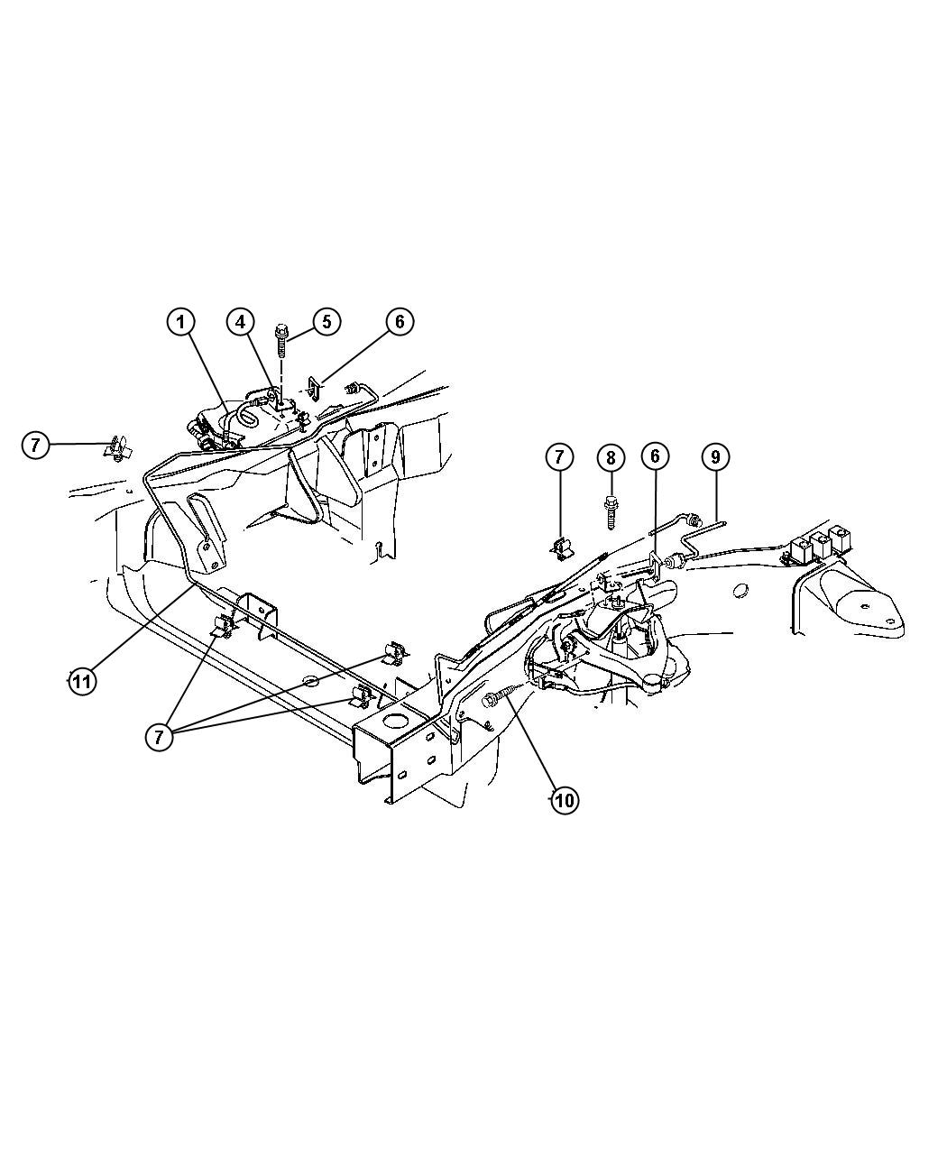 Dodge Durango Tube. Brake. Rear. Junction block to brake hose ...