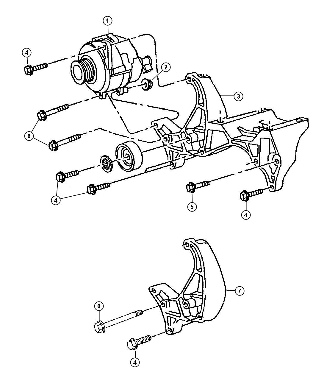 Dodge Dakota Bolt. Mounting, power steering bracket to cylinder head ...