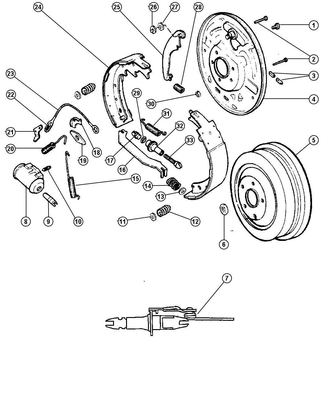 Dodge Ram 1500 Spring. Right or left. Parking brake strut 04773942