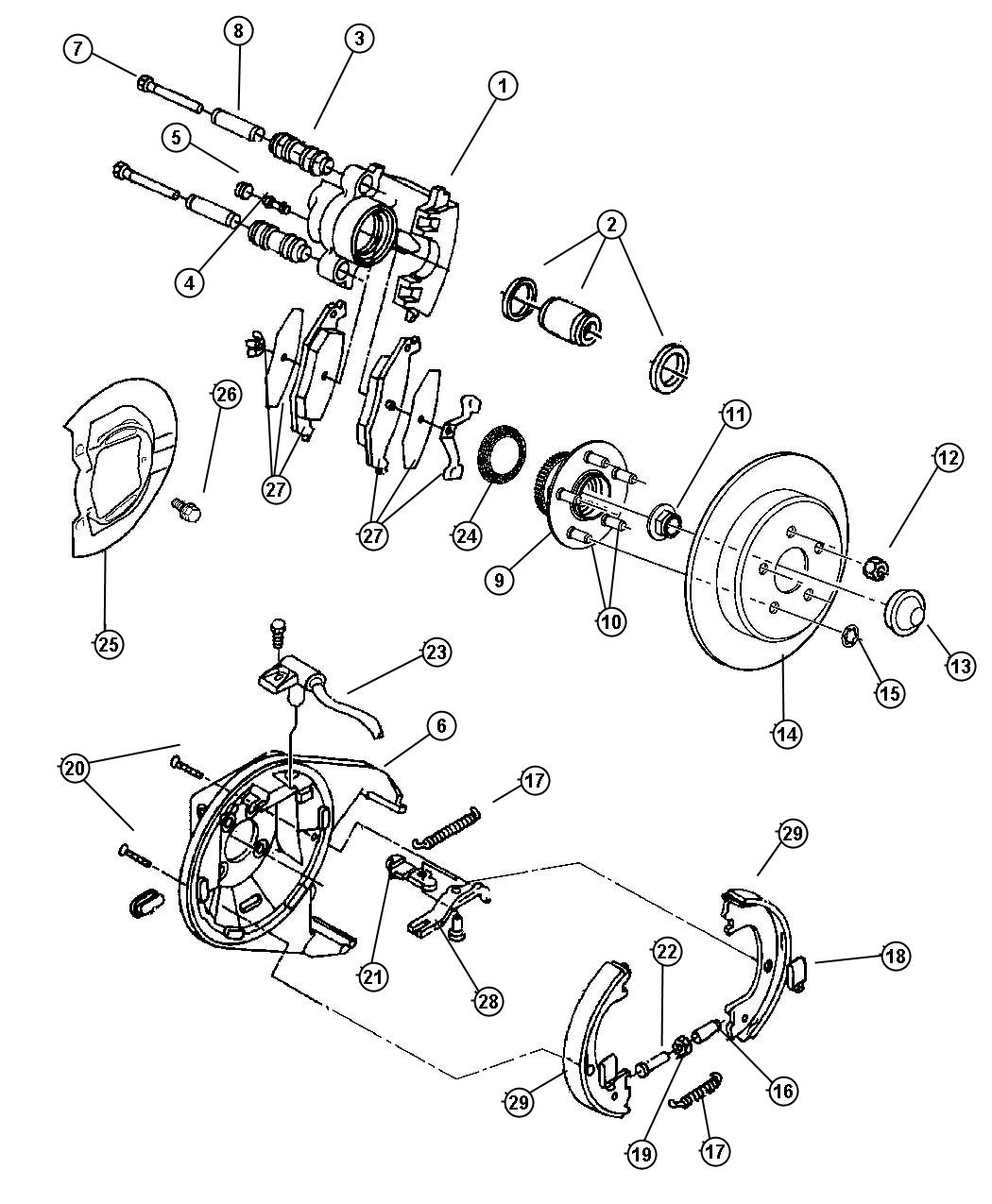 Chrysler Pt Cruiser Used for: HUB AND BEARING. Brake - 04860074AA ...