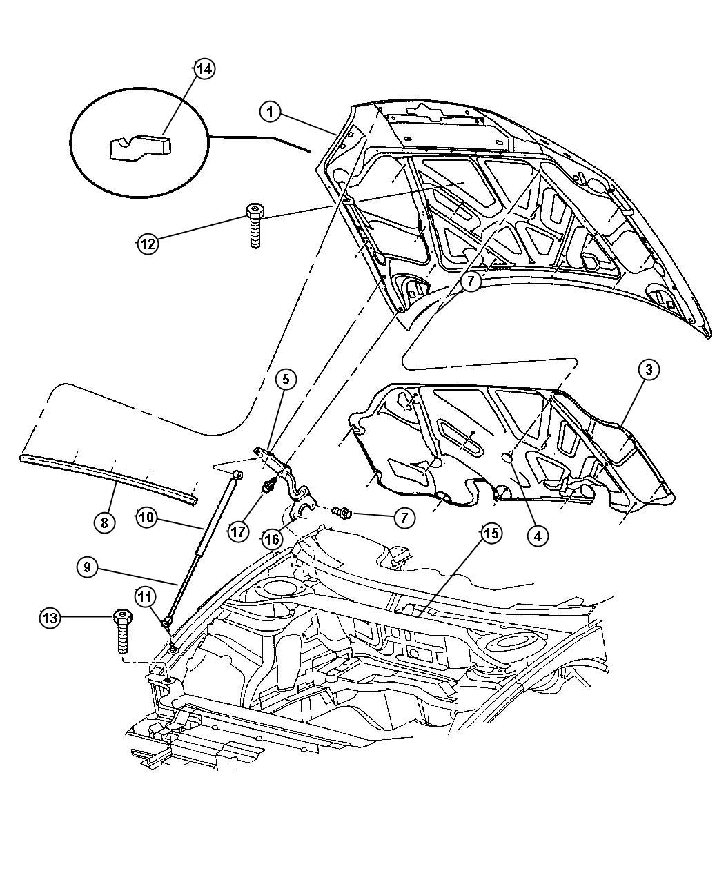 Chrysler Concorde Hood - 05003088AD | Mopar Parts Overstock, Lakeland FL