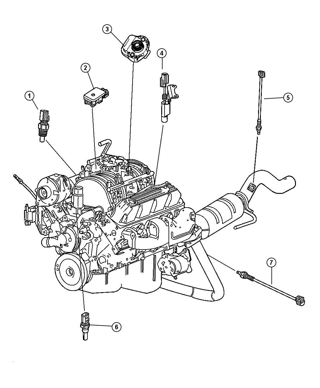 Dodge Ram 2500 Sensor. Crankshaft position. Frontouter - 56027871 ...