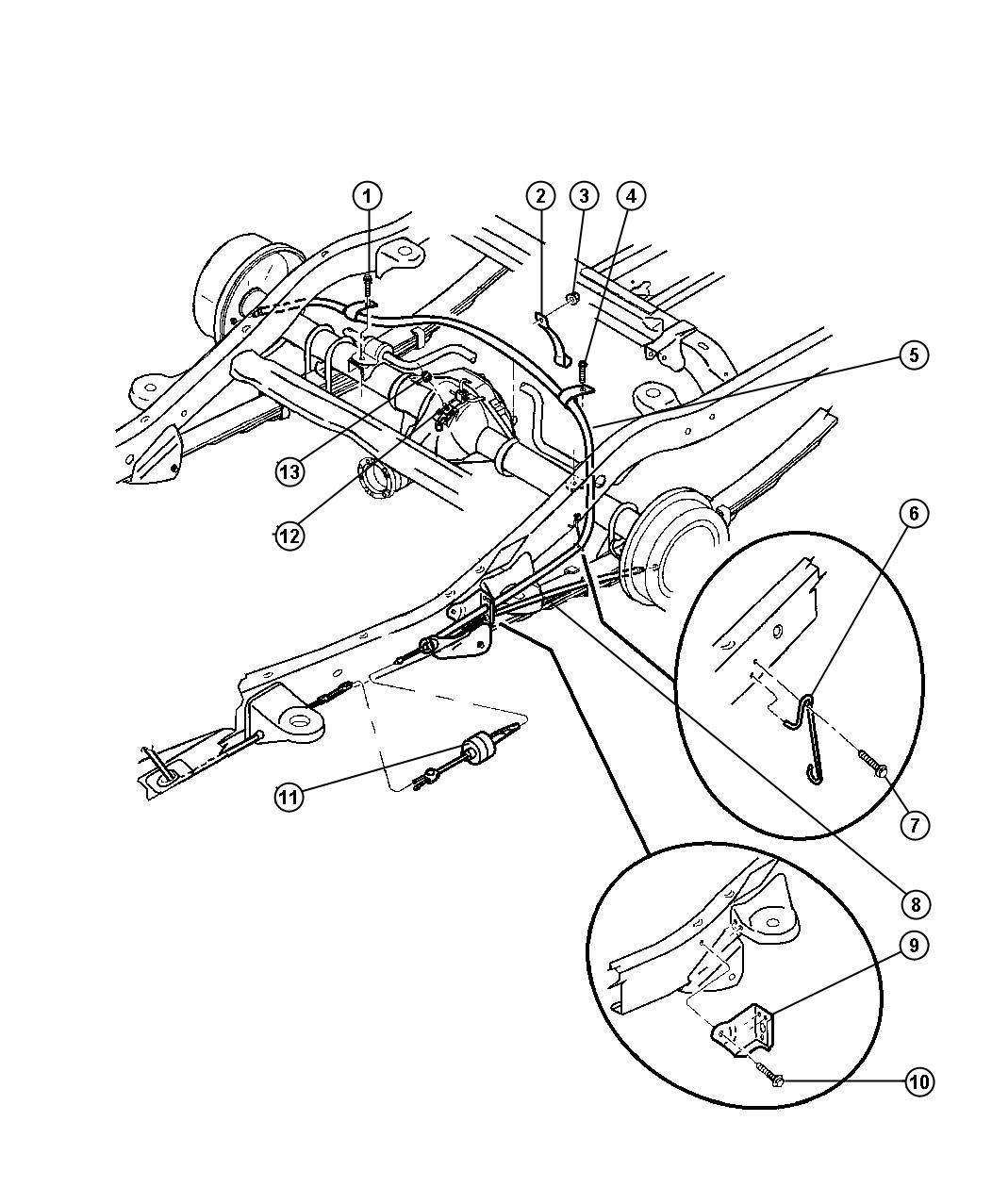 Dodge Durango Guide. Parking brake cable. Right. Rear. Cableparking ...