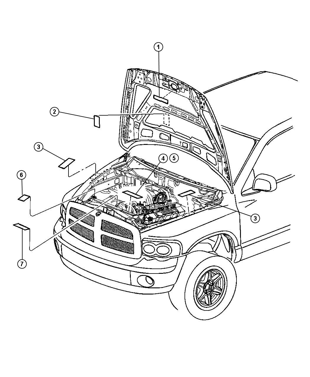 Dodge Ram 1500 Label. Air conditioning system. [engines - all 5.9l