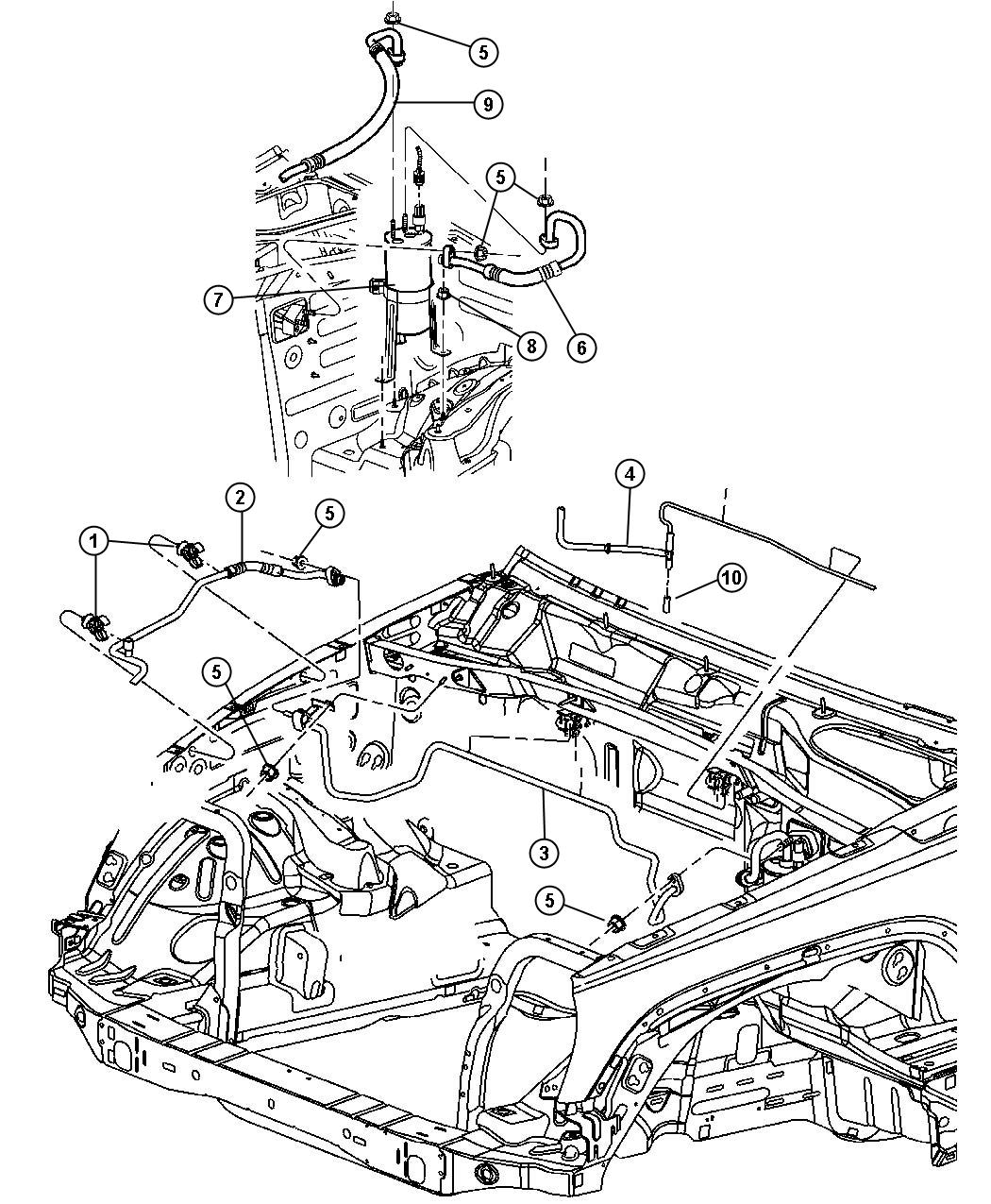 Jeep Liberty Line. A/c Discharge - 55037802AB | Mopar Parts Overstock ...