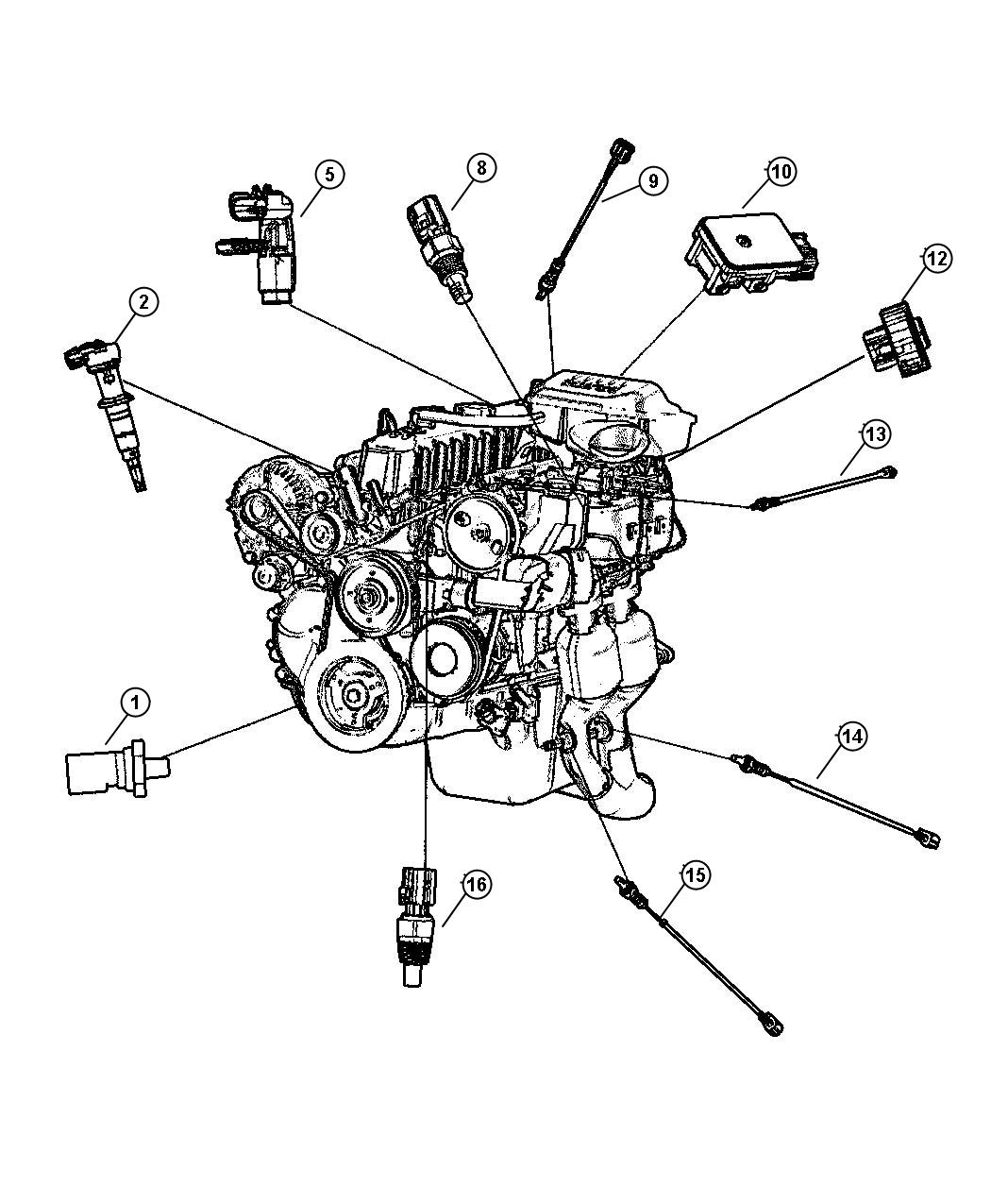 04897321ab - Jeep Sensor, Sensor Package. Crankshaft Position 