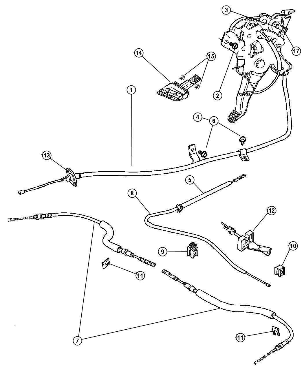 Chrysler 300 Cable. Parking brake. With lever - 04779180AA | Mopar ...