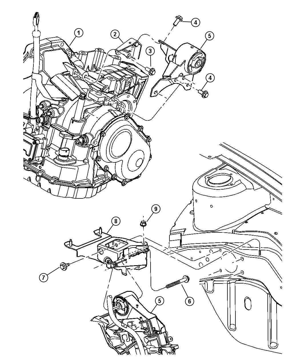 2004 Dodge Neon Mount, Transmission.