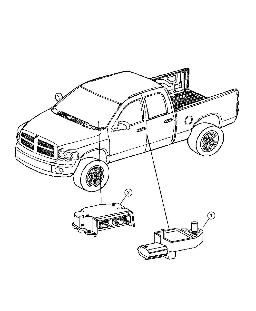 Dodge Ram 1500 Module. Occupant restraint. [air bagsfront, next gen