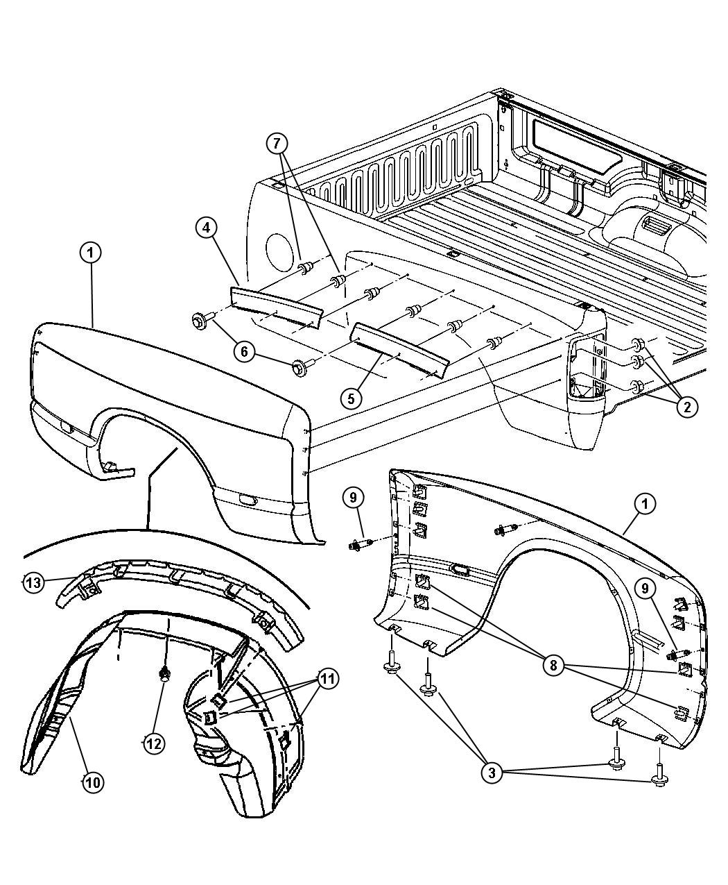 Dodge Ram 3500 Bracket. Box. Left. Boxwheels - 55276571AC | Mopar Parts ...