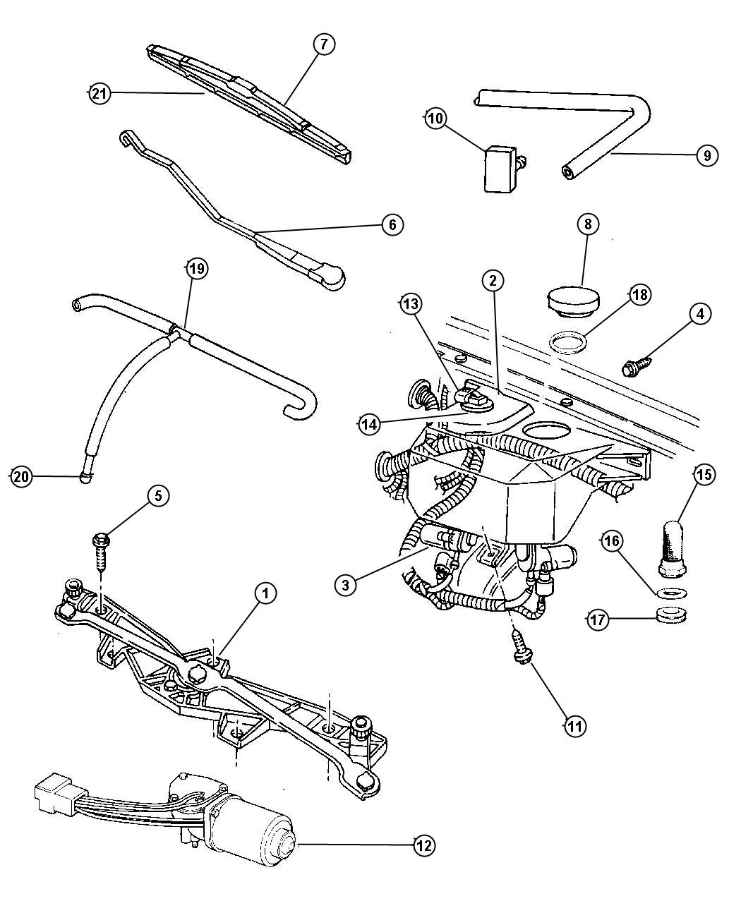 Jeep Grand Cherokee Gasket. Washer reservoir cap. Centerrear - 55154980 ...