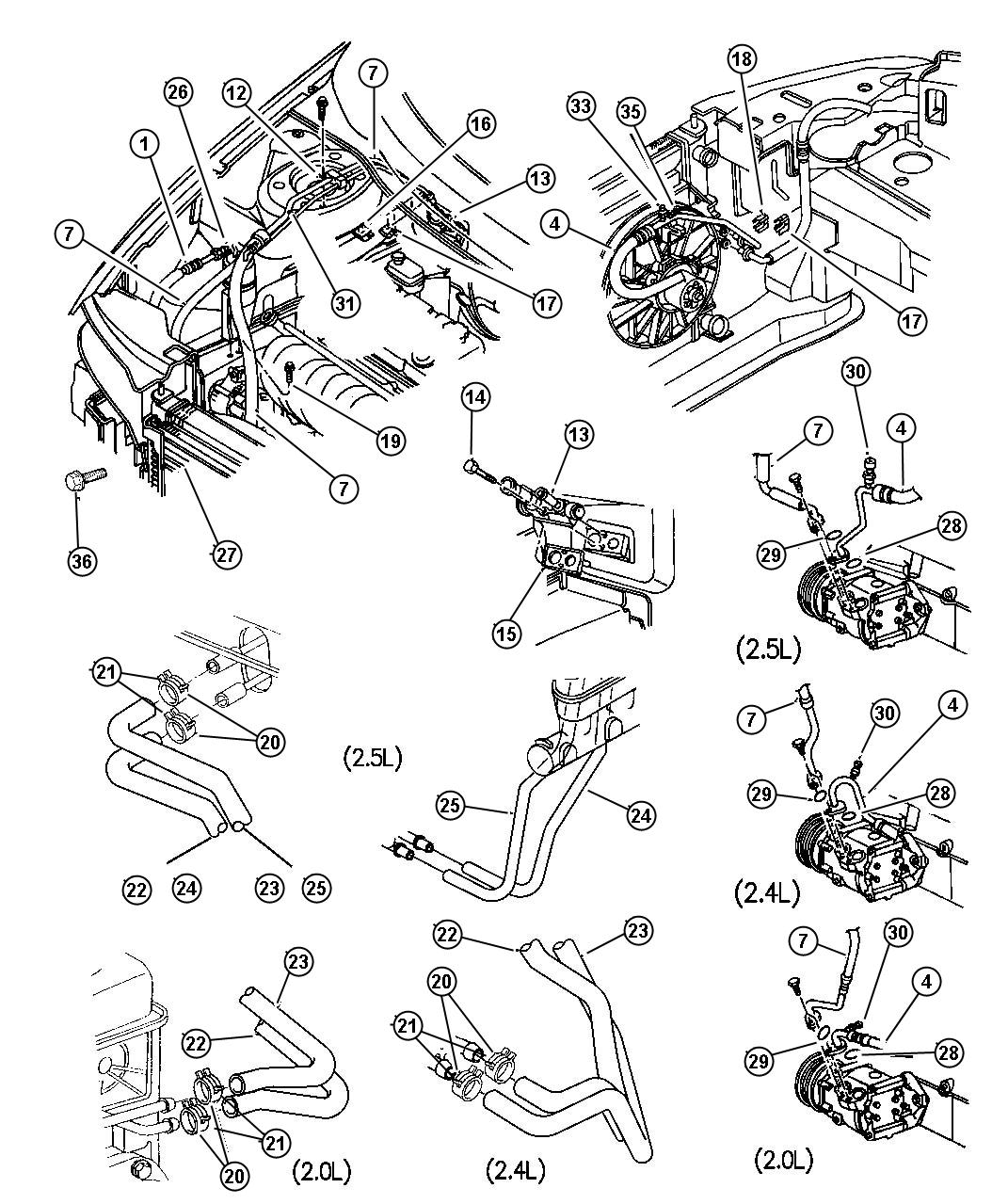 Chrysler Sebring Hose. Heater core. Outlet - 04595721 | Mopar Parts ...