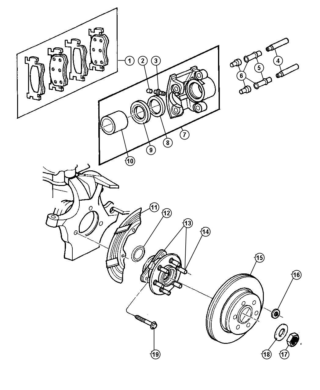 Dodge Durango Caliper. Disc brake. Left. Metric, kgaxle, tonaxle