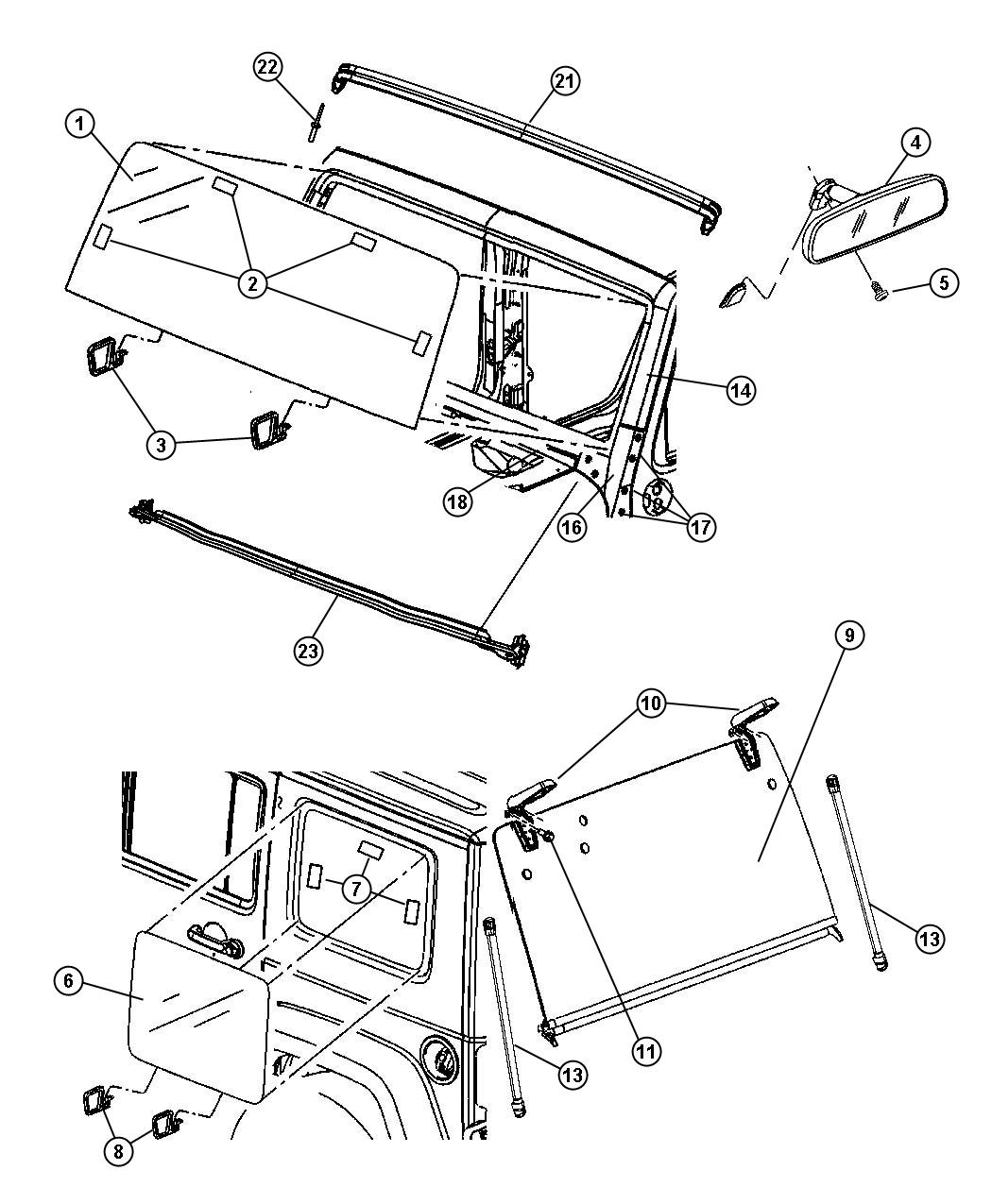 Jeep Wrangler Backlite - 68004027AA | Mopar Parts Overstock, Lakeland FL