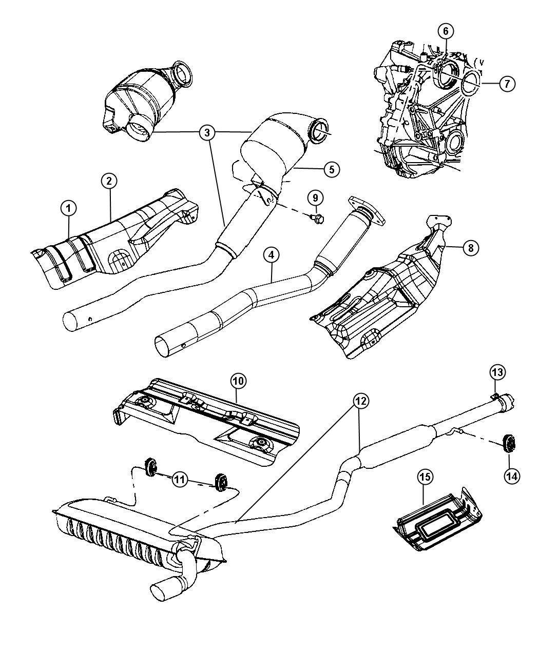 Jeep Patriot Shield. Converter, heat. Catalytic converter 05105896AB