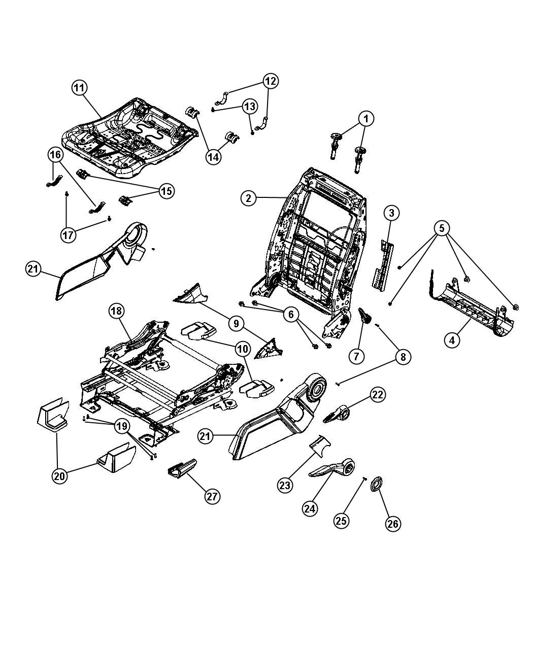 Dodge Journey Flange, shield. Return, seat. Inner right, left, right ...