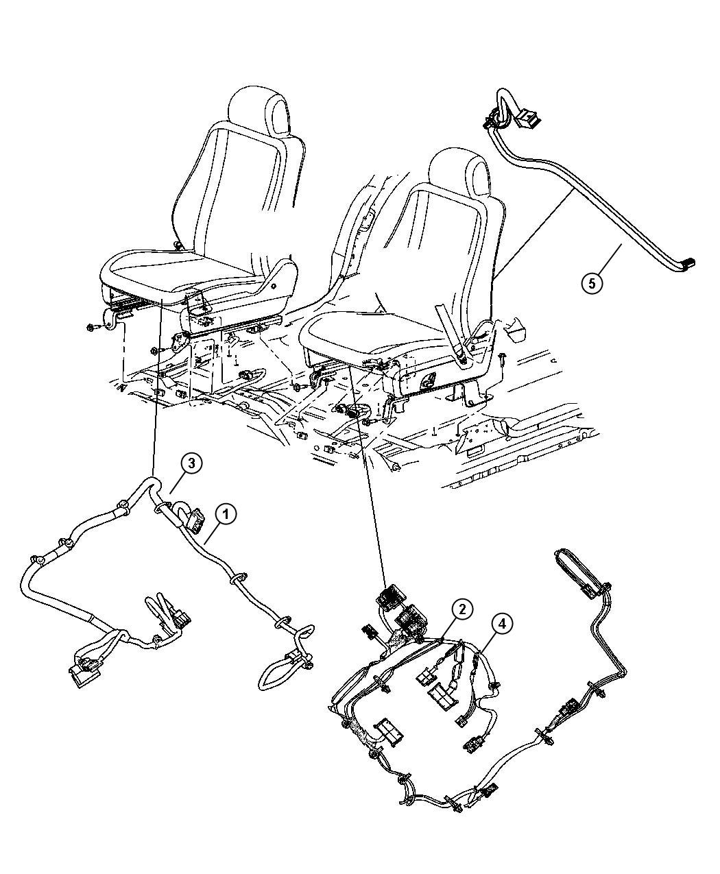 Dodge Durango Wiring. Seat. Export, right. 2 way manual, 2 way manual