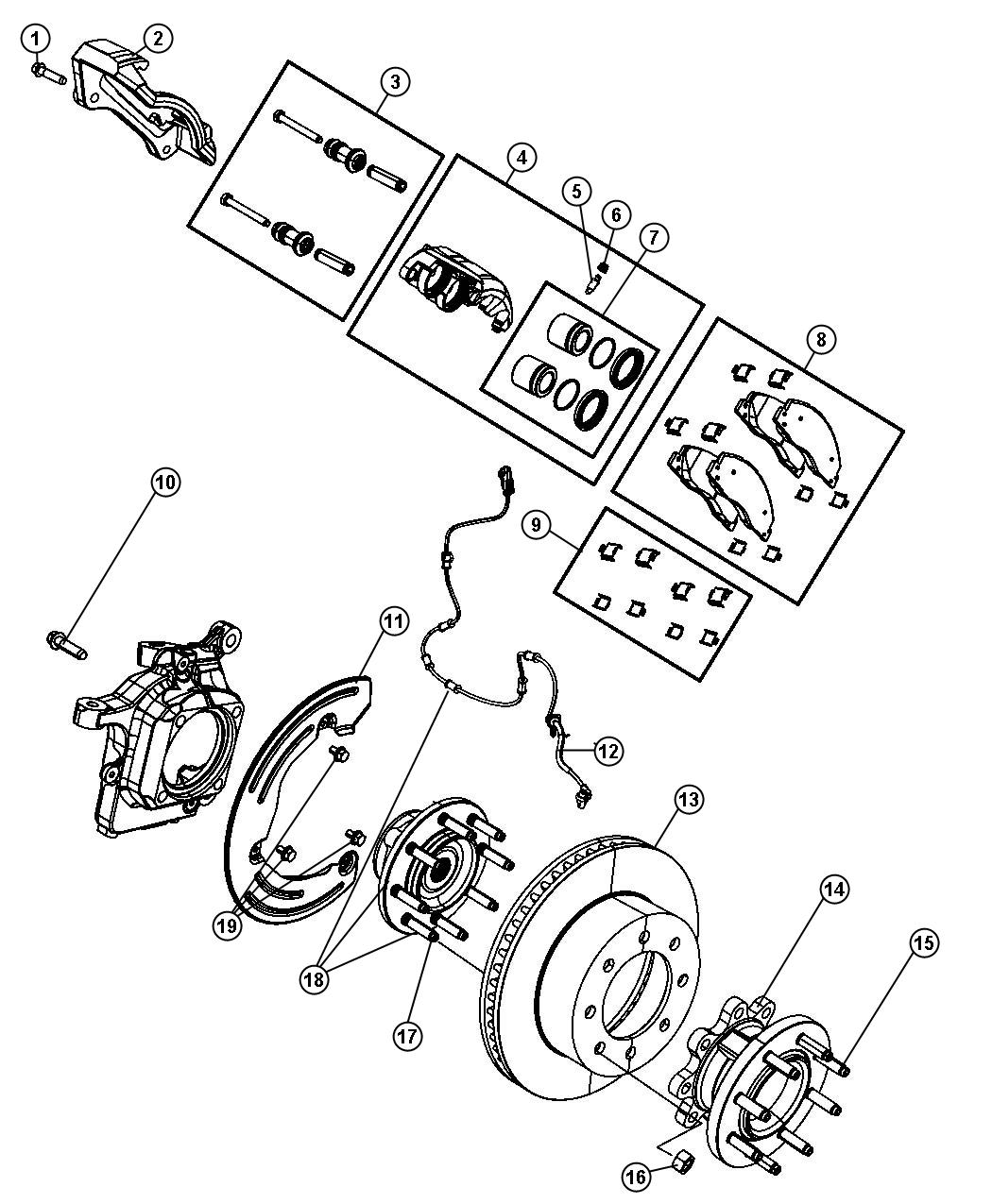 2013 Dodge Ram 3500 Adapter. Disc brake caliper. Front. Right or left ...