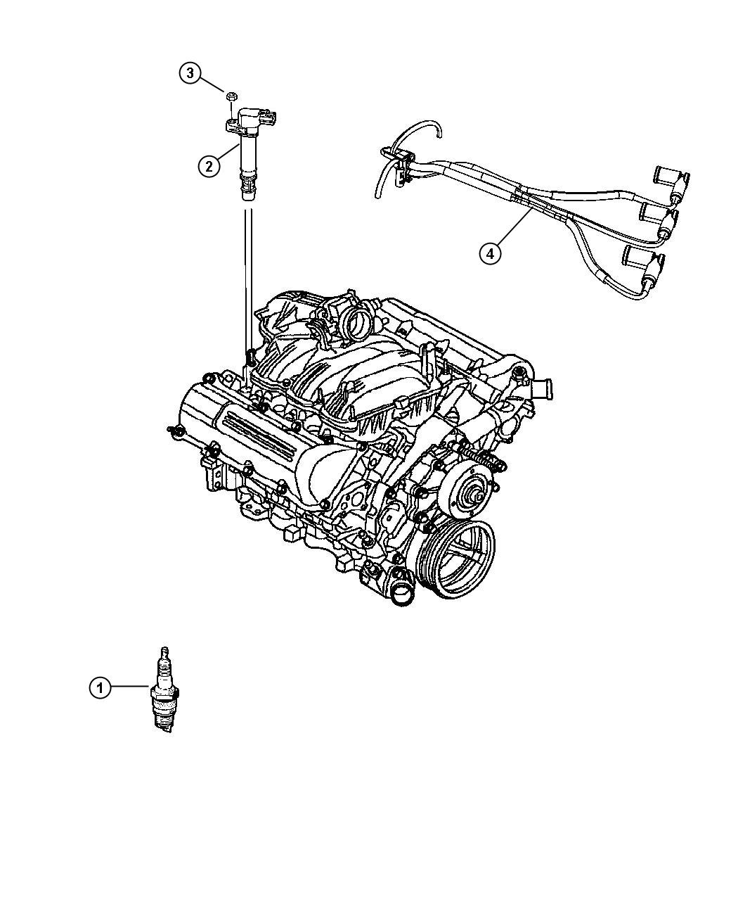 2010 Dodge Nitro Ignition Spark Plugs, Cables, and Coils.