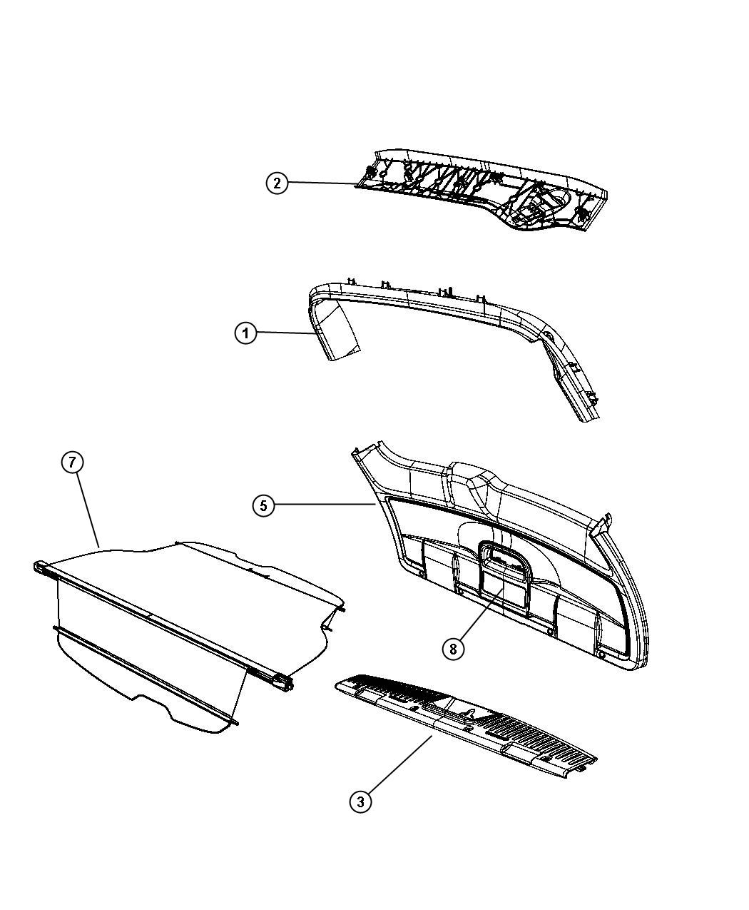 dodge Grand Caravan Molding. Liftgate. [t1], [t1], with [child seat ...