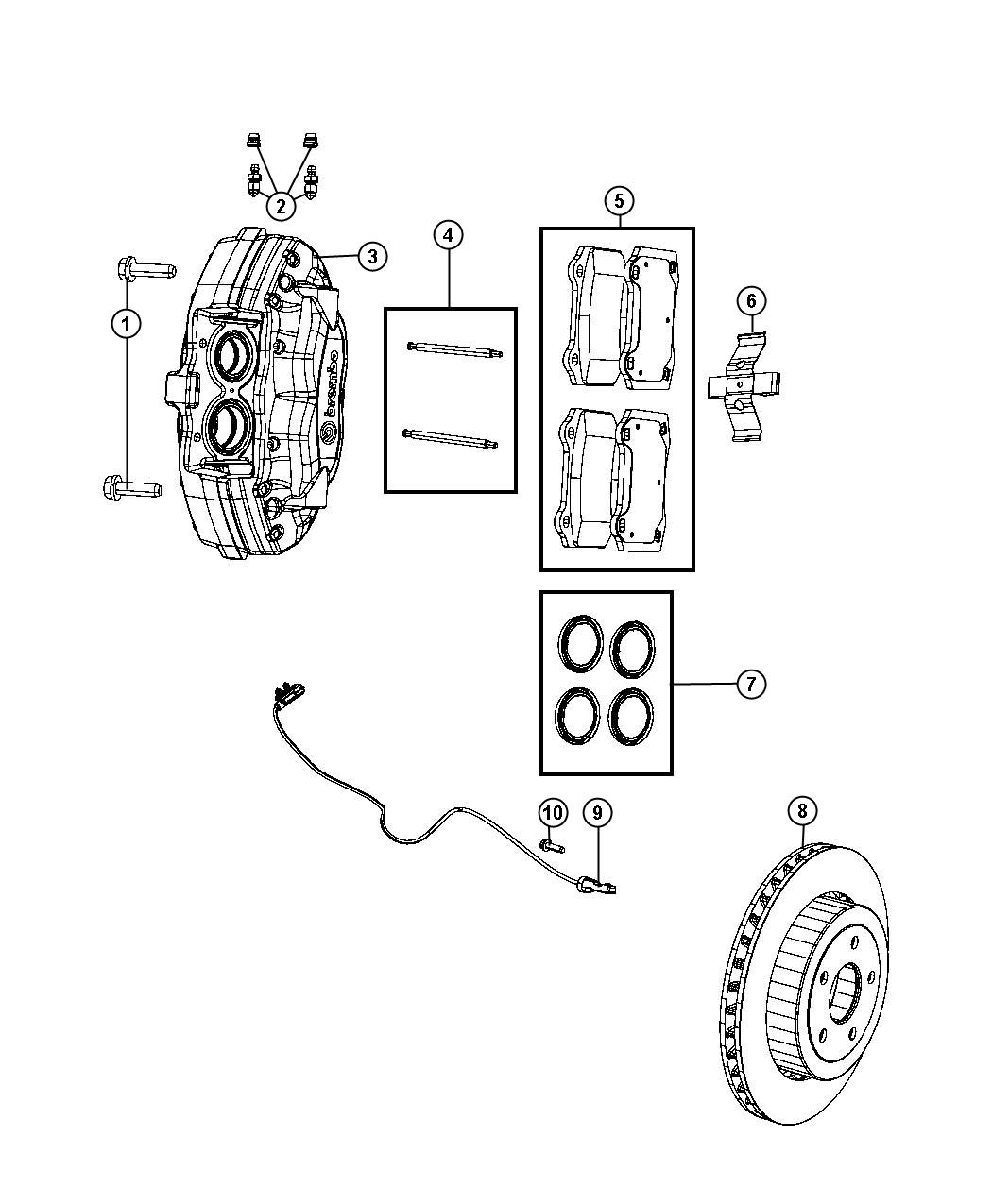 2020 Chrysler 300 S 5.7L Hemi V8 Caliper, caliper assembly. Disc brake