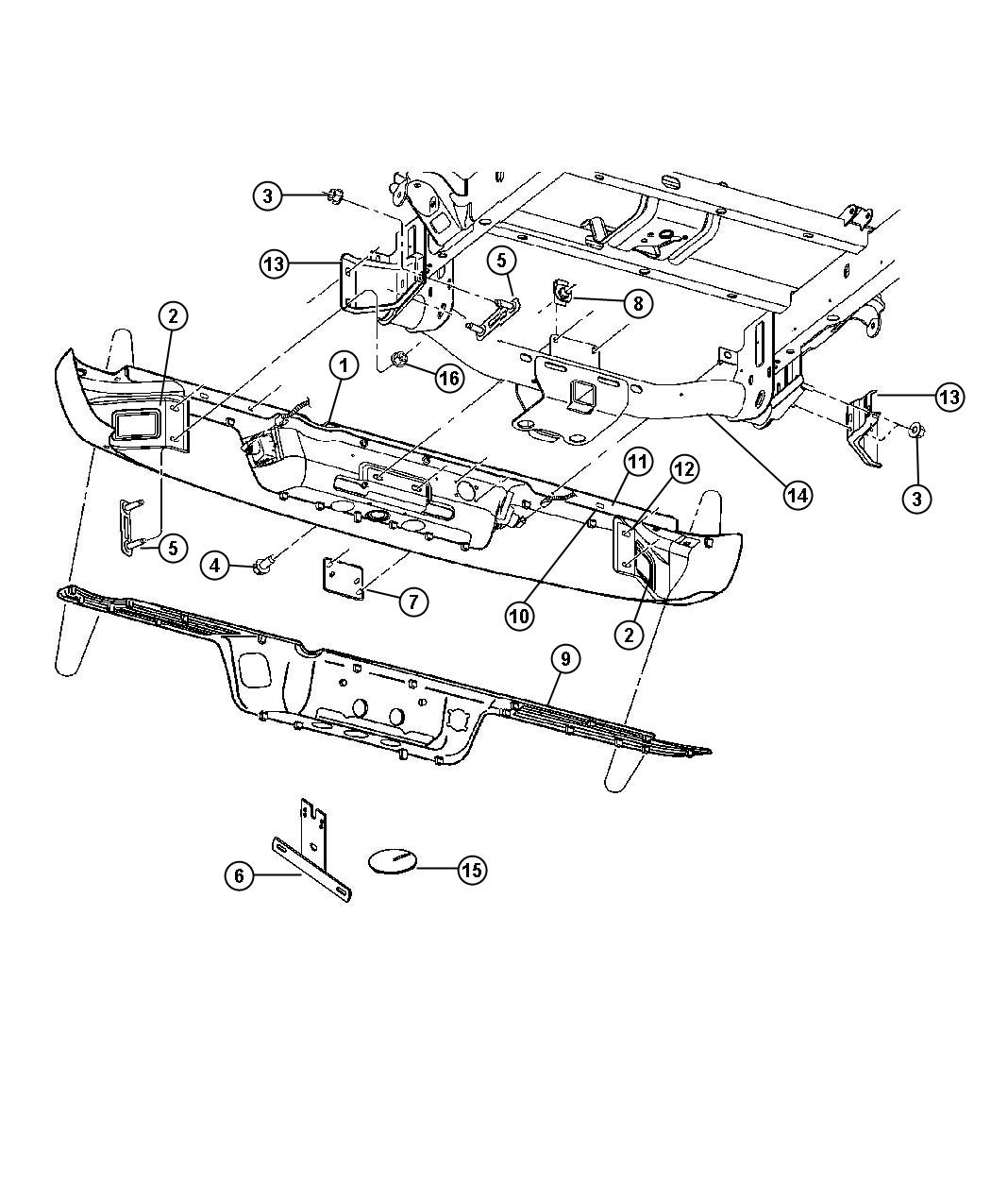 Dodge Ram 2500 Bracket. Bumper, bumper to frame rail. Right ...