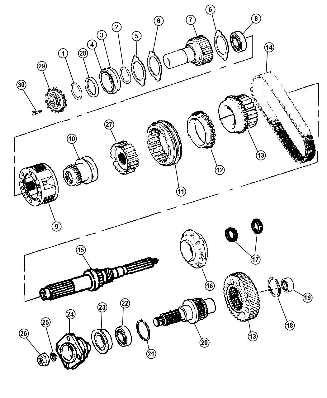 Dodge Dakota Bearing. Output shaft. chassis parts module], [2