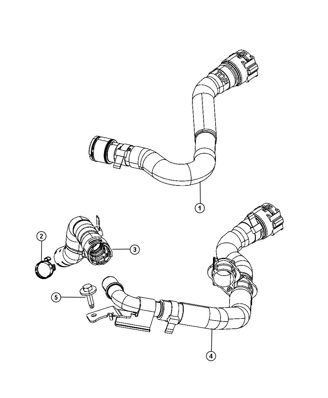 2013 Dodge Dart Hose. Heater core jumper 68156282AB Mopar Parts