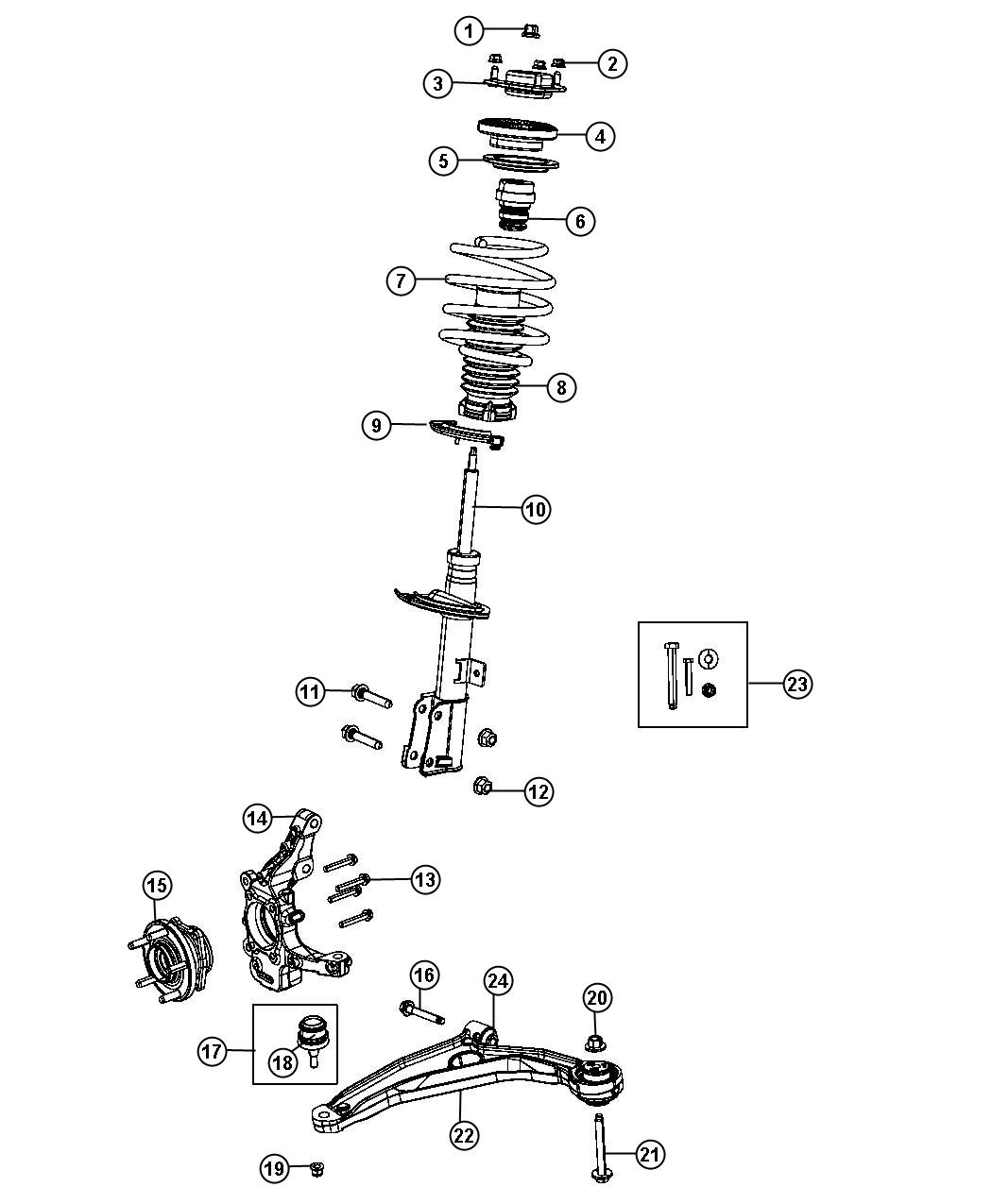 2013 Chrysler 200 Strut. Front suspension, suspension. Right ...