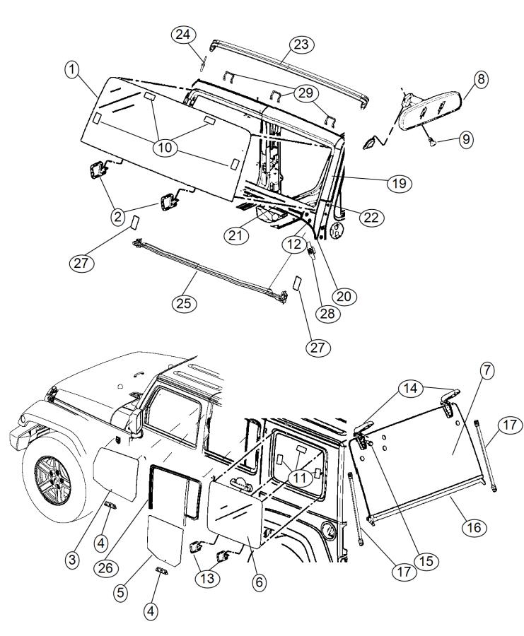 2015 Jeep Wrangler Footman loop. Hold down - 55177497AB | Mopar Parts ...