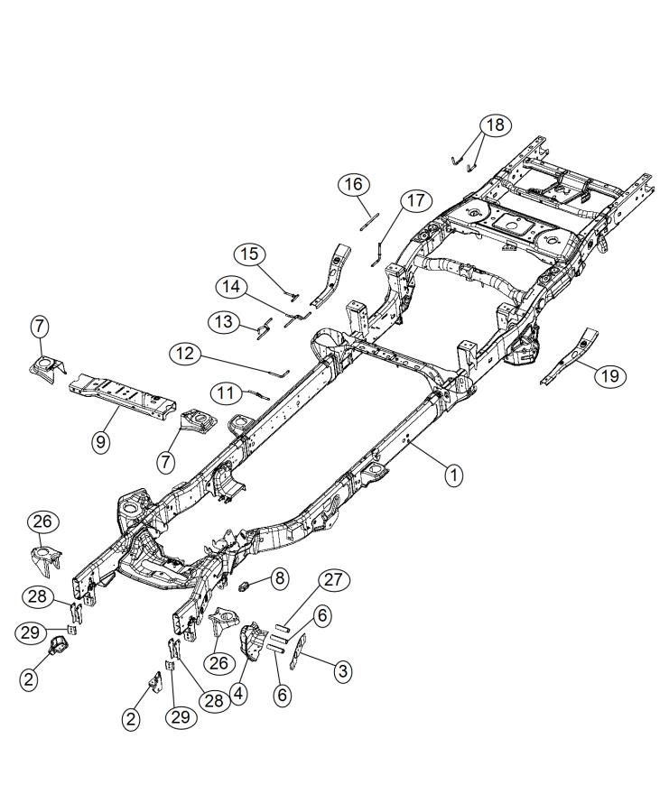 Ram 2500 Frame Assembly. Chassis. [8 Gallon Fuel Tank], [5.7l V8 Hemi 