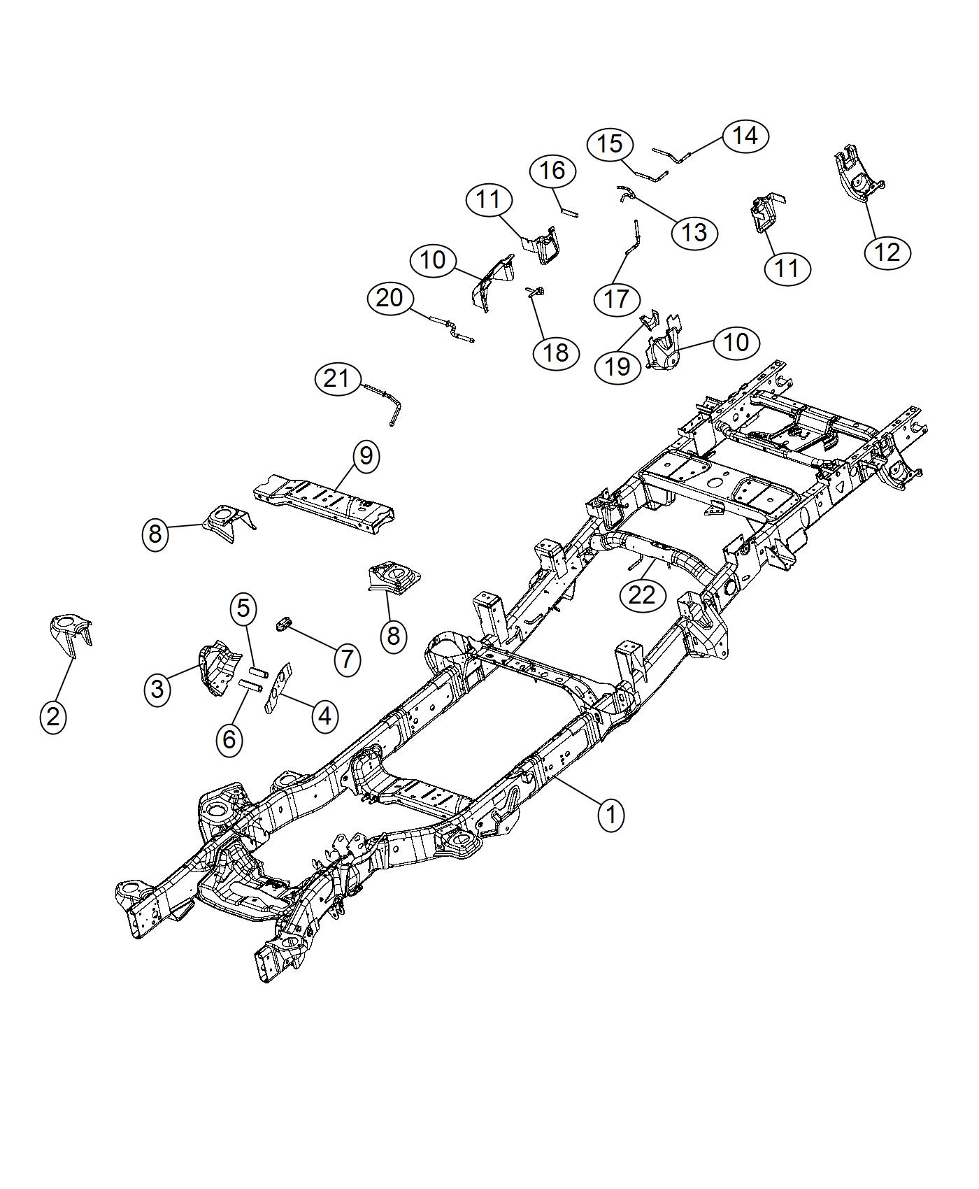 RAM 3500 Frame, frame assembly. Chassis. [single rear wheels], [6.7l i6 ...