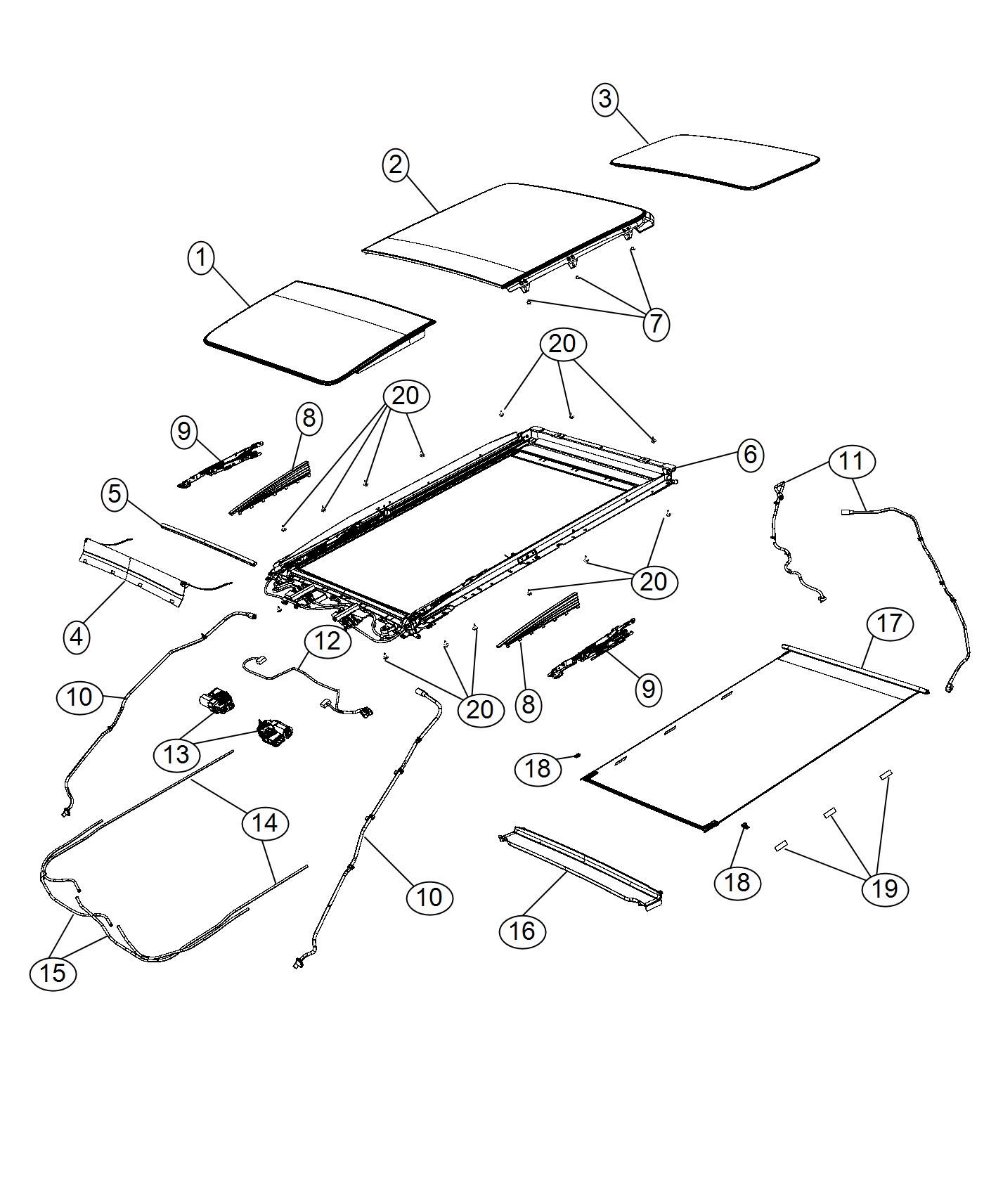 Chrysler Pacifica Frame. Sunroof. [three panel sunroof] or [full ...