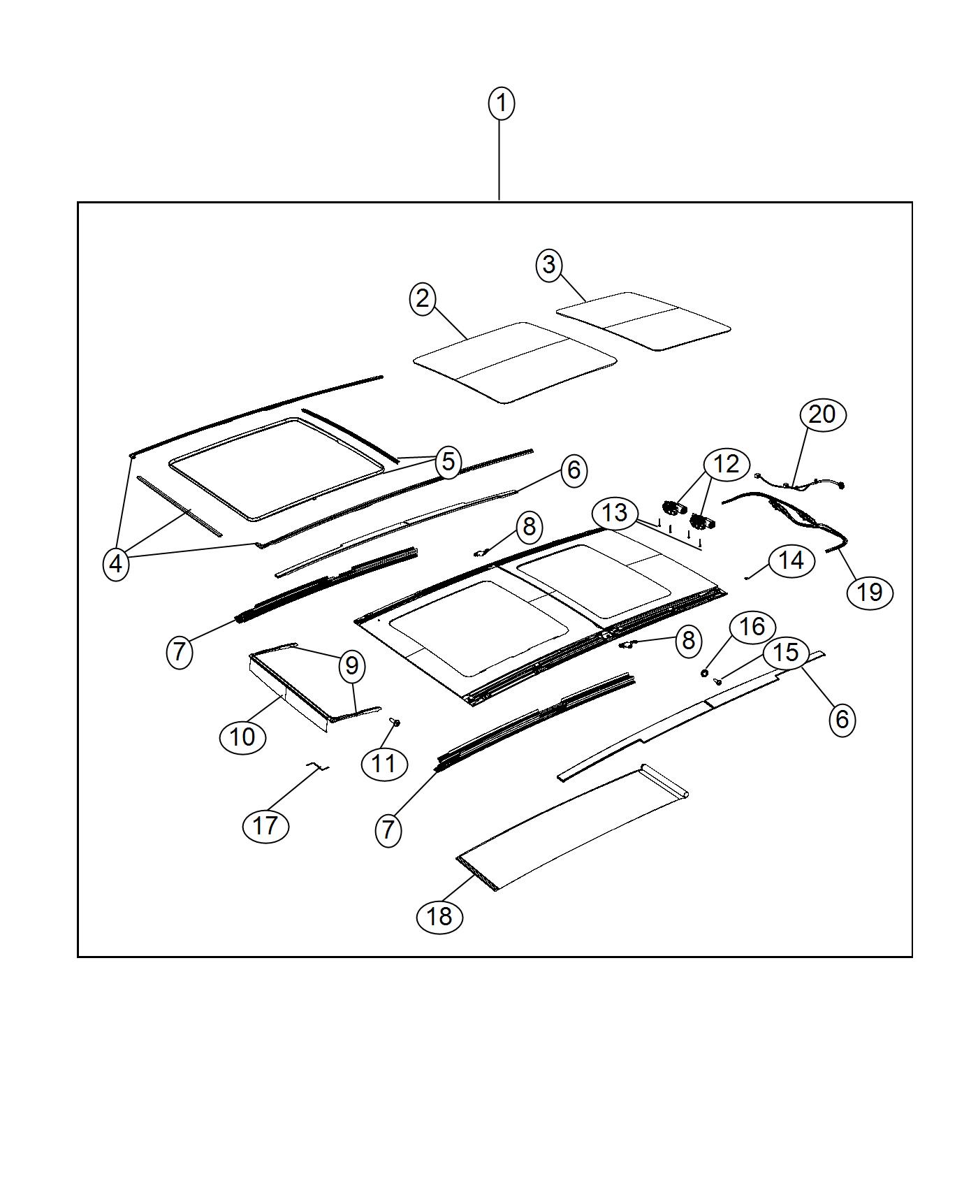 Jeep RENEGADE Channel, tube. Mechanism, sunroof drain. Left, right ...