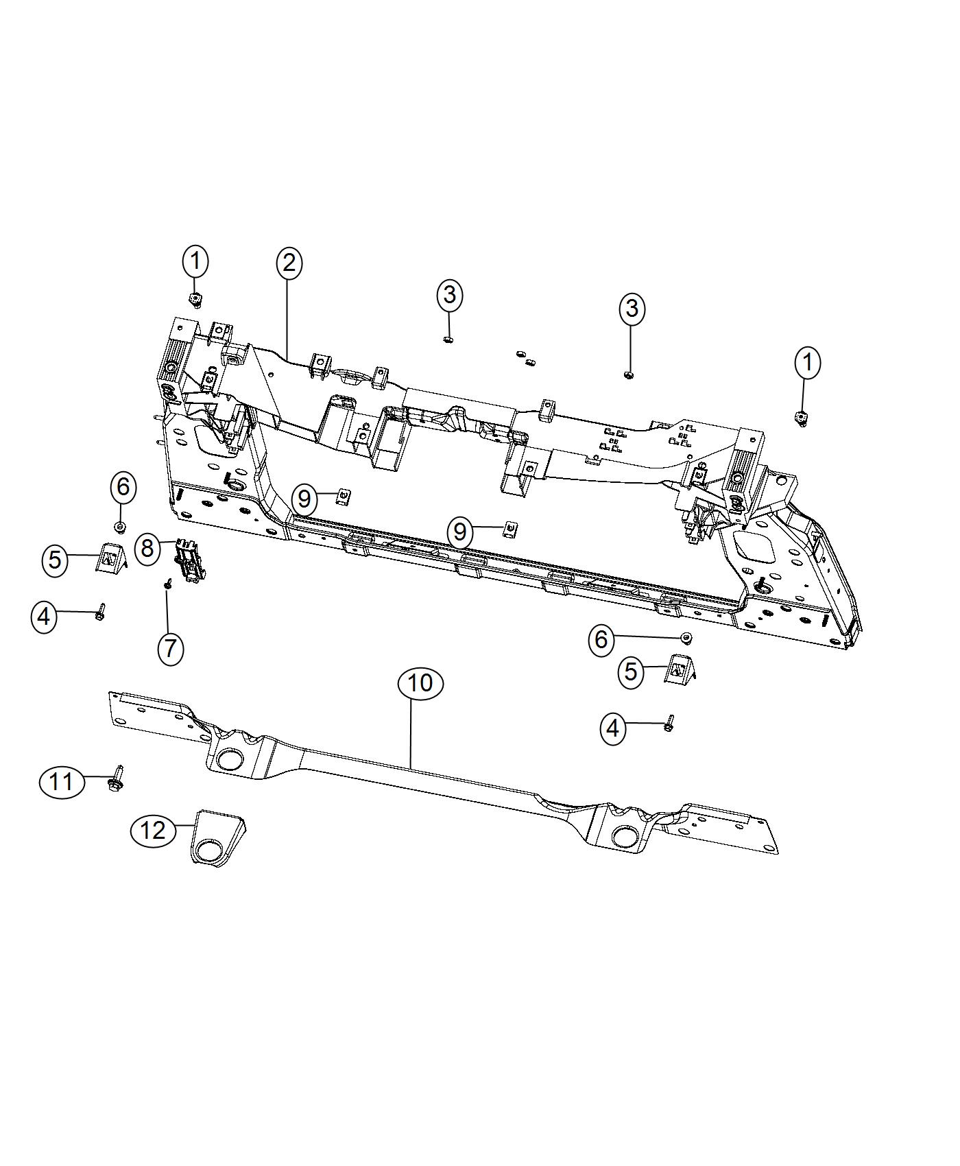 jeep Compass Panel. Radiator closure. [front end parts module ...