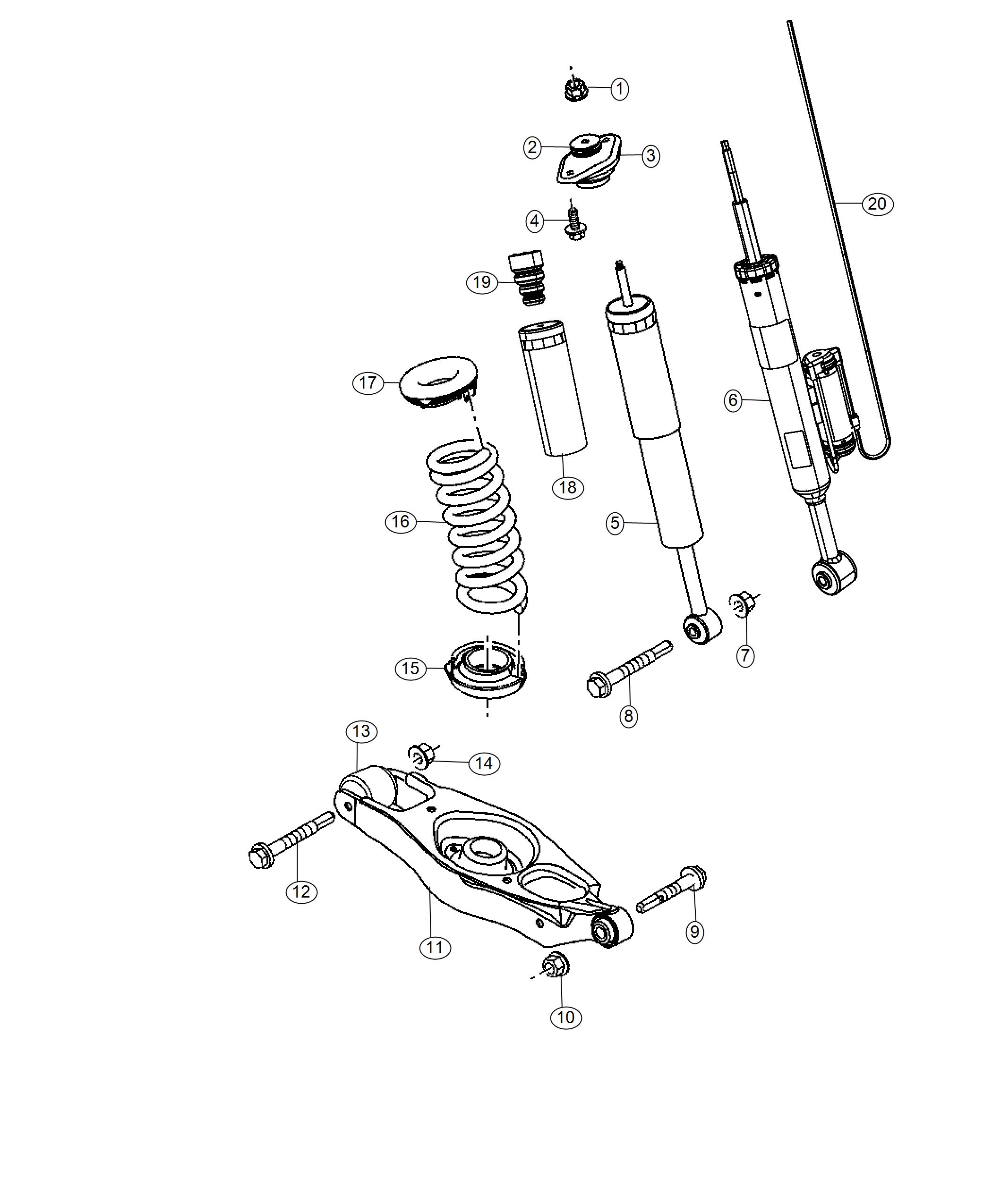 Dodge Challenger Shock absorber. Suspension. Rear. Left - 68316053AA ...