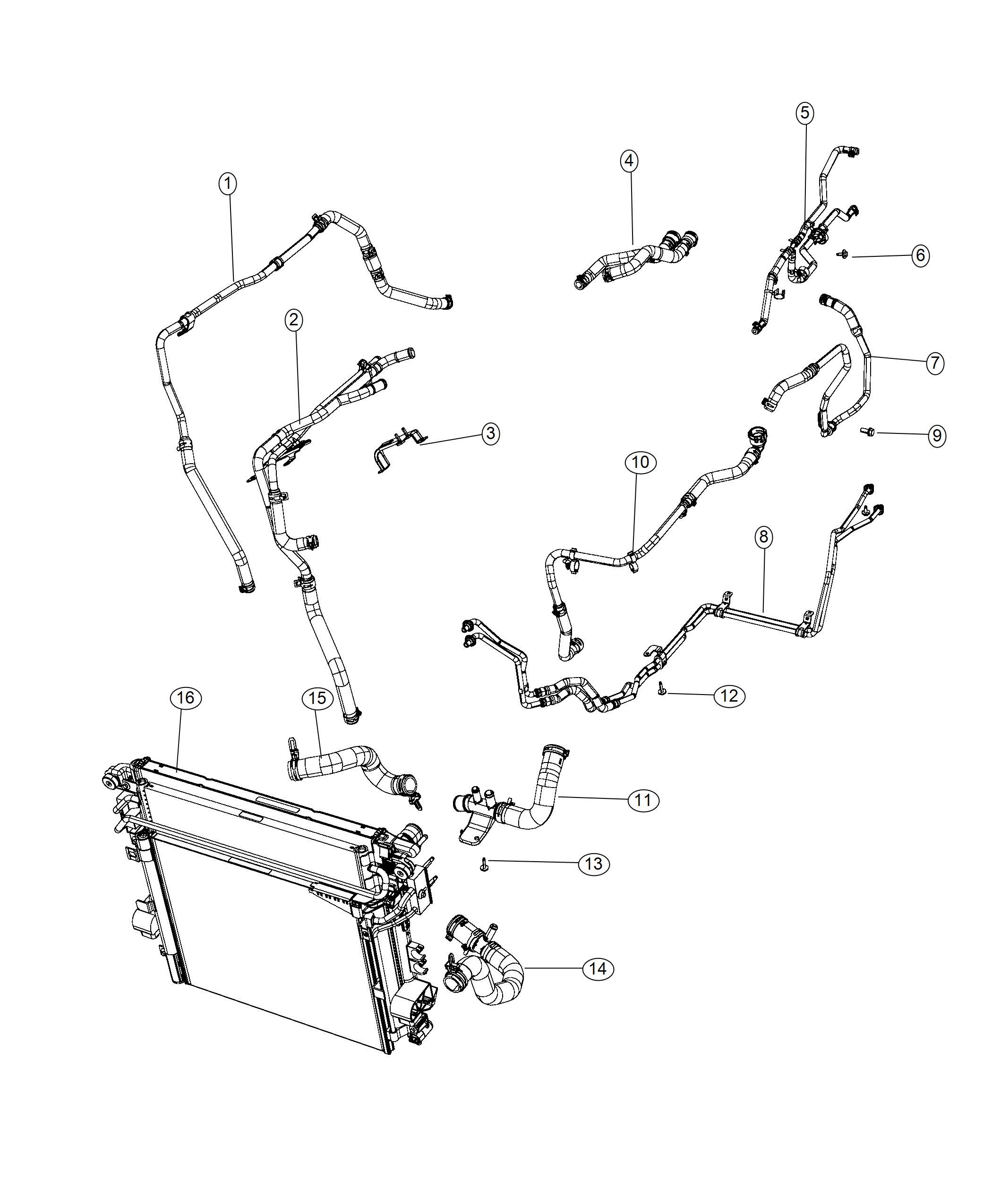 Jeep Wrangler Hose. Radiator inlet - 68280782AD | Mopar Parts Overstock